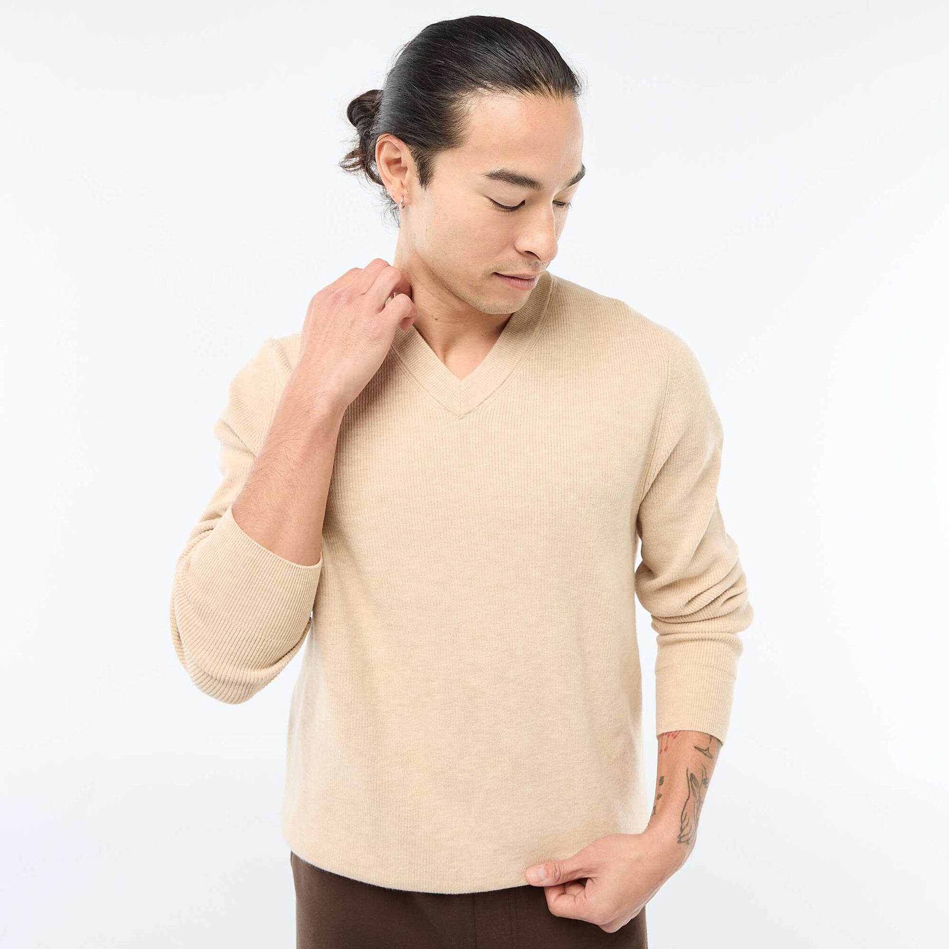 Pull en maille grosse jauge BEIGE
