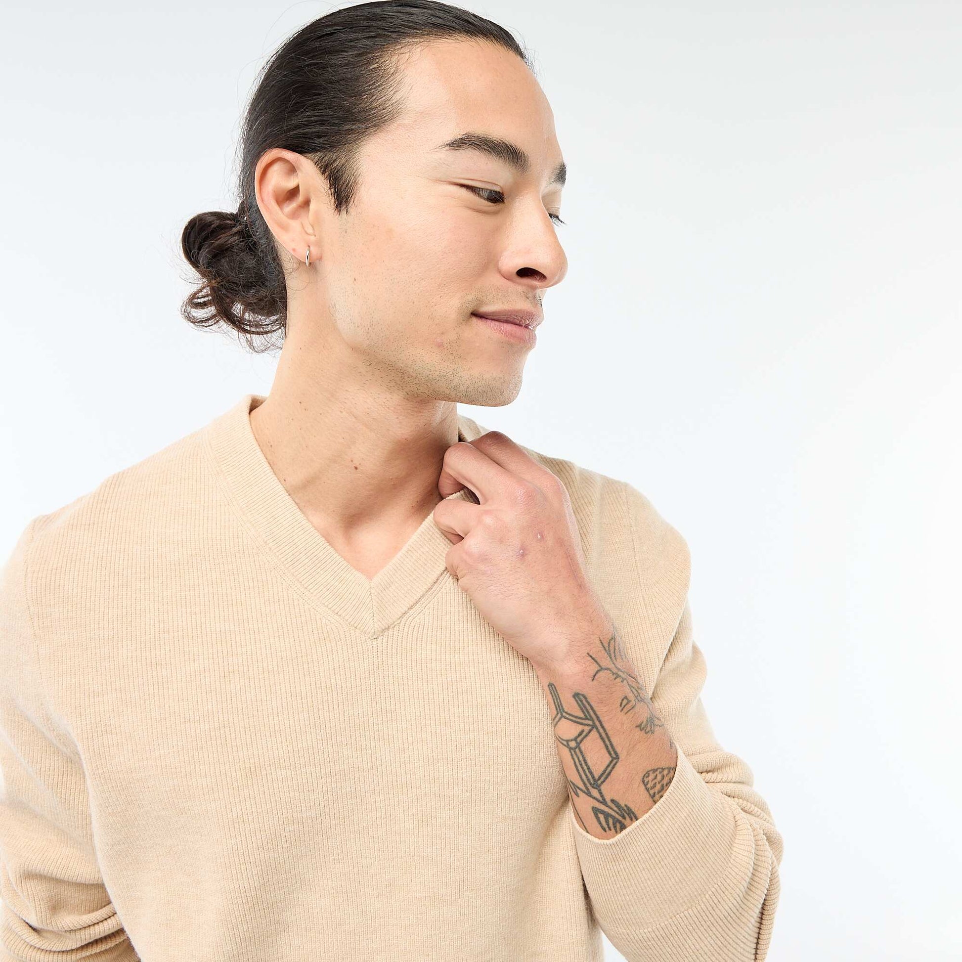 Pull en maille grosse jauge BEIGE