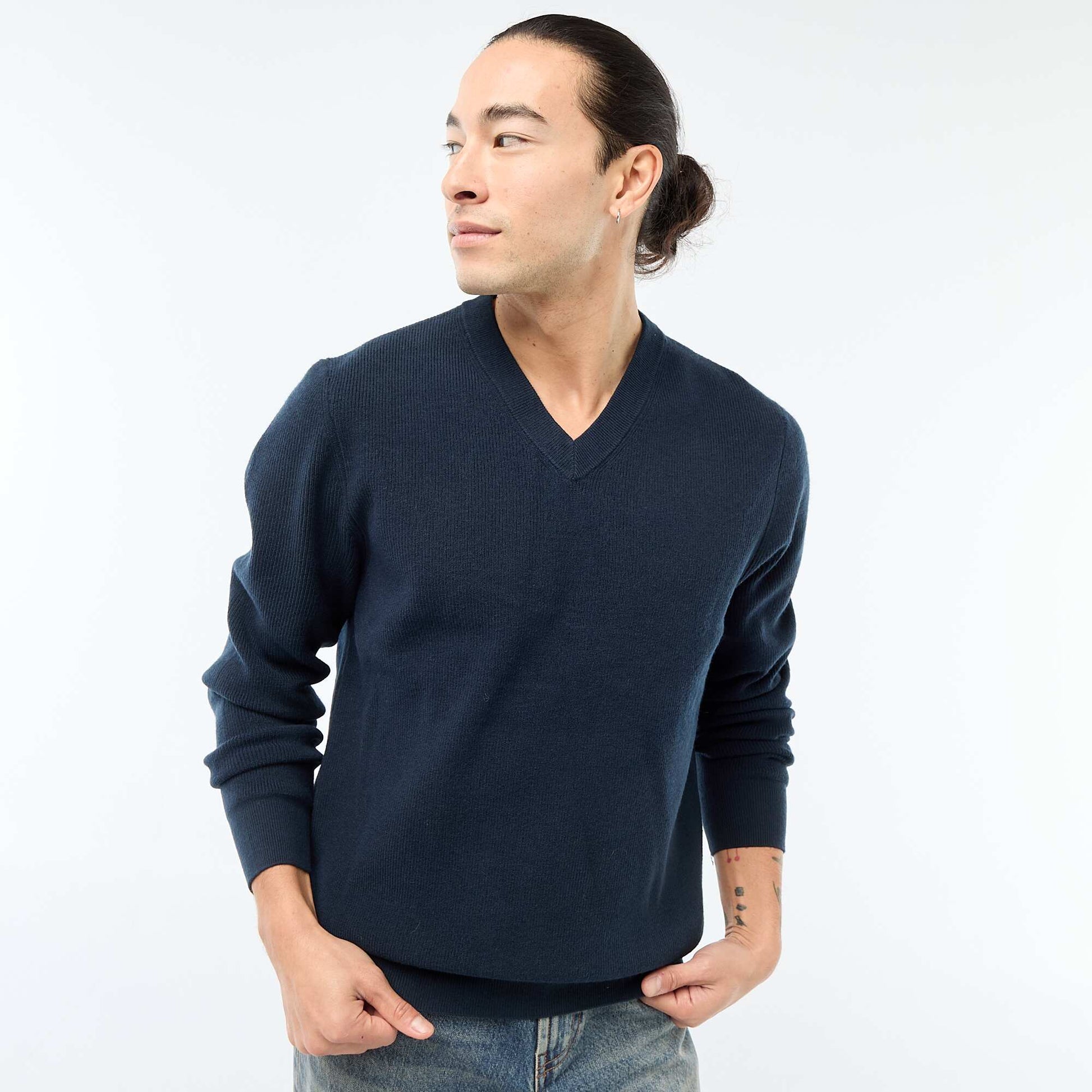 Pull en maille grosse jauge BLEU