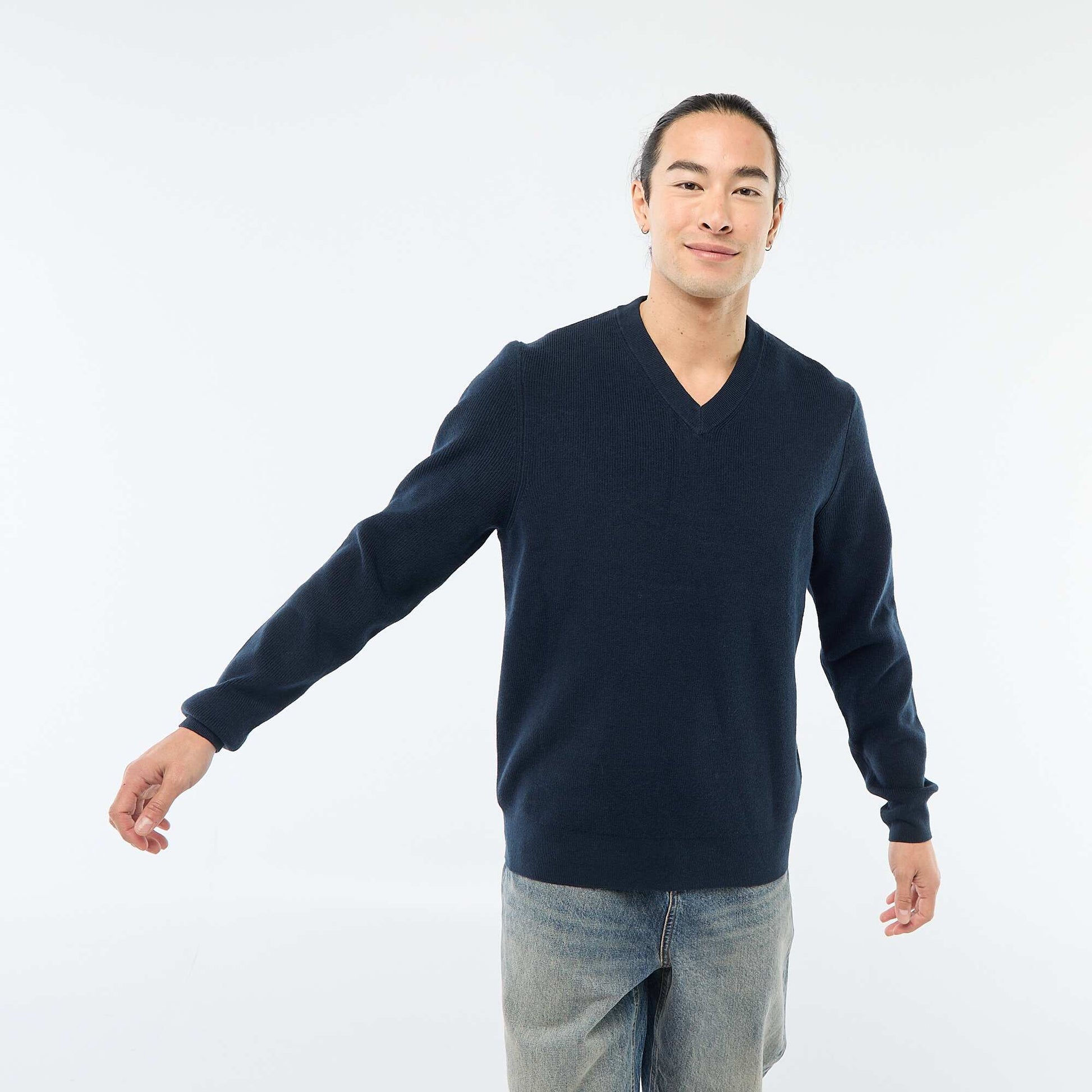 Pull en maille grosse jauge BLEU