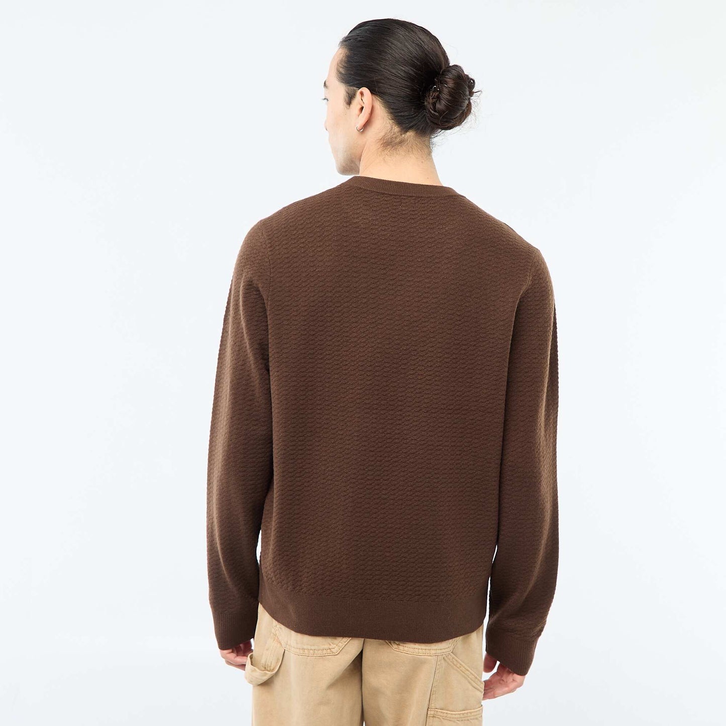 Pull en maille fantaisie MARRON