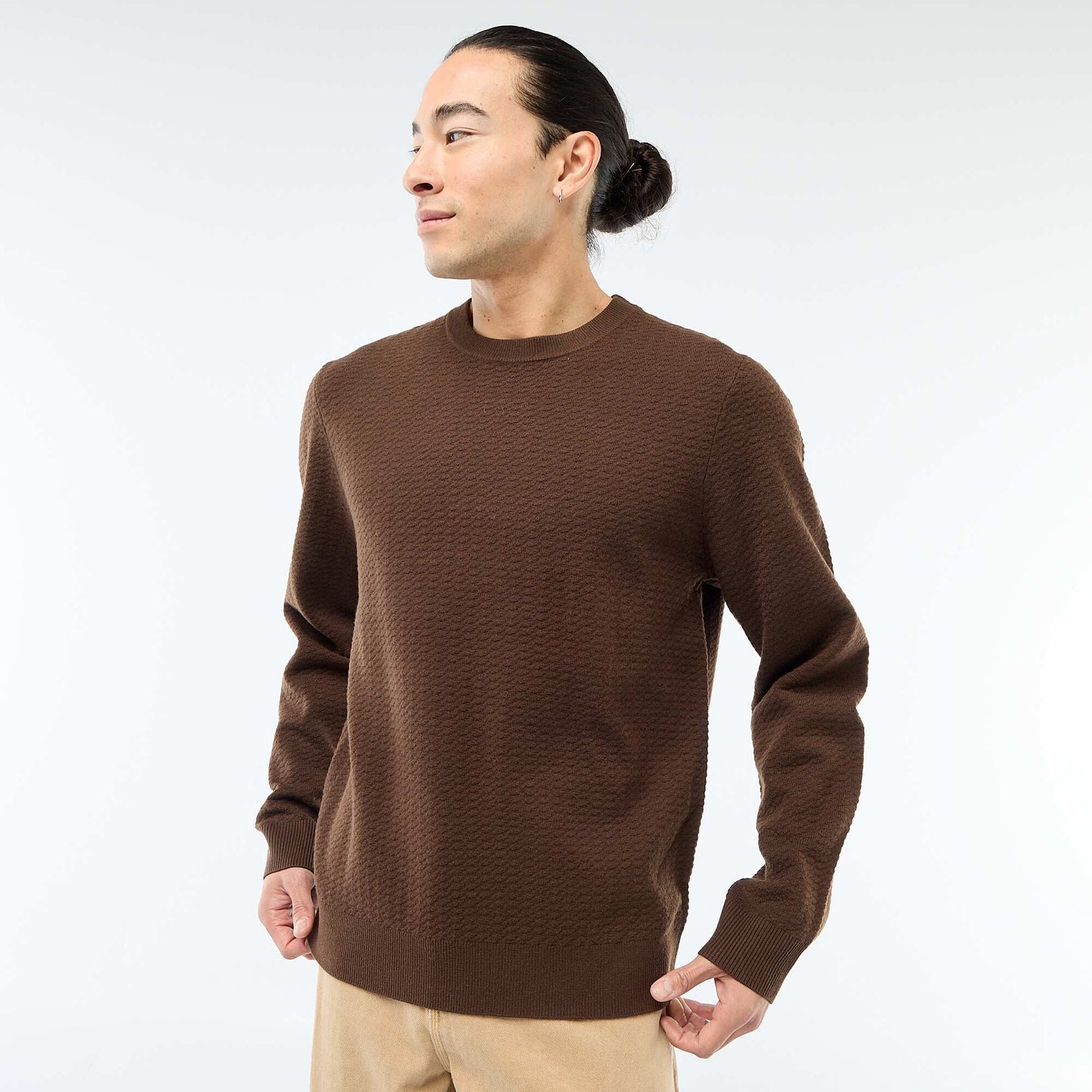 Pull en maille fantaisie MARRON