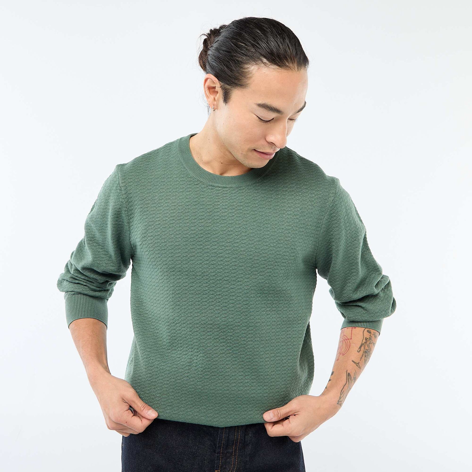Pull en maille fantaisie VERT