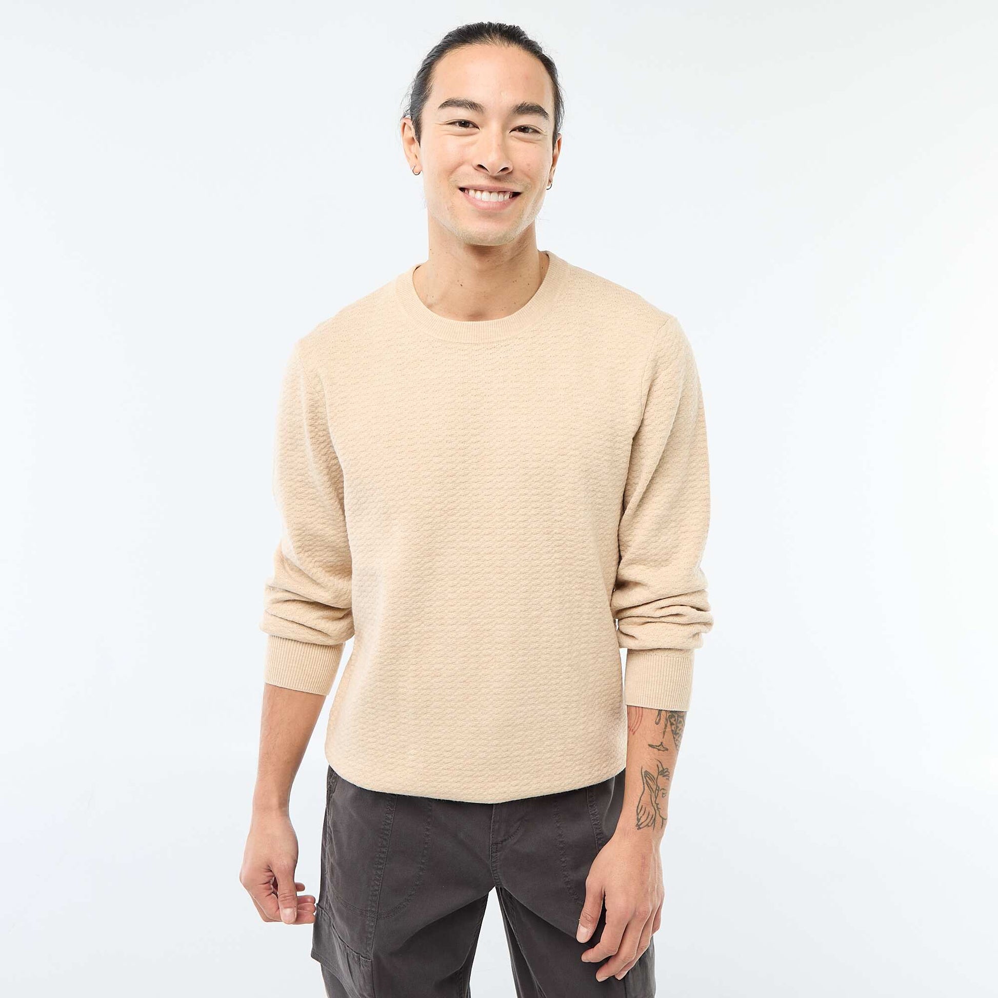 Pull en maille fantaisie BEIGE