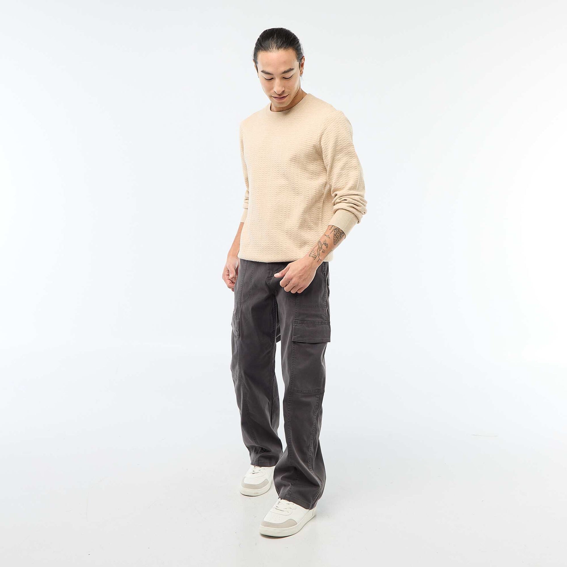Pull en maille fantaisie BEIGE