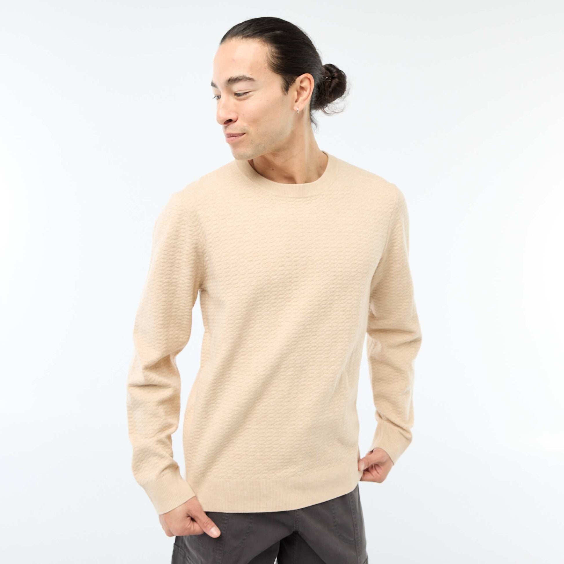 Pull en maille fantaisie BEIGE