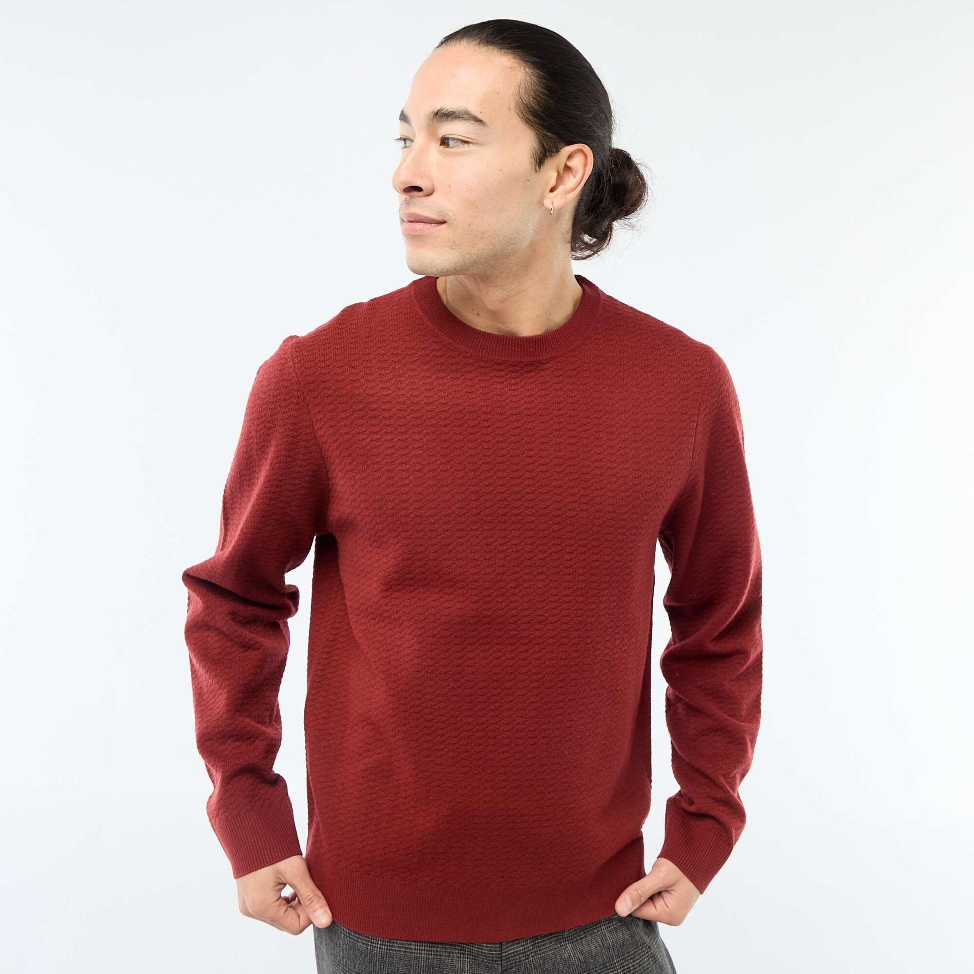 Pull en maille fantaisie ROUGE
