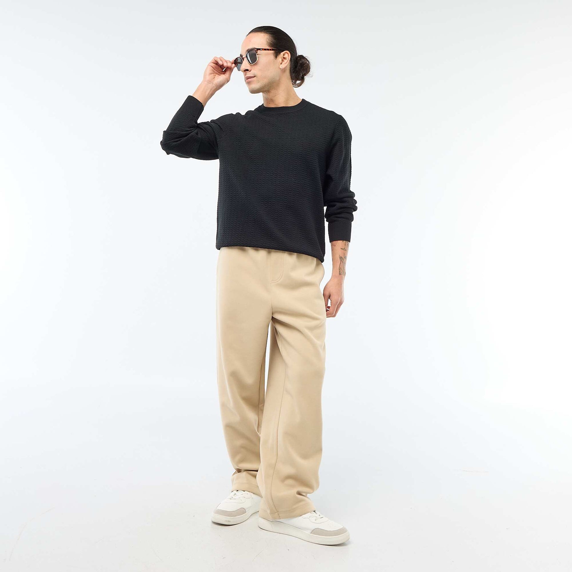 Pull en maille fantaisie NOIR