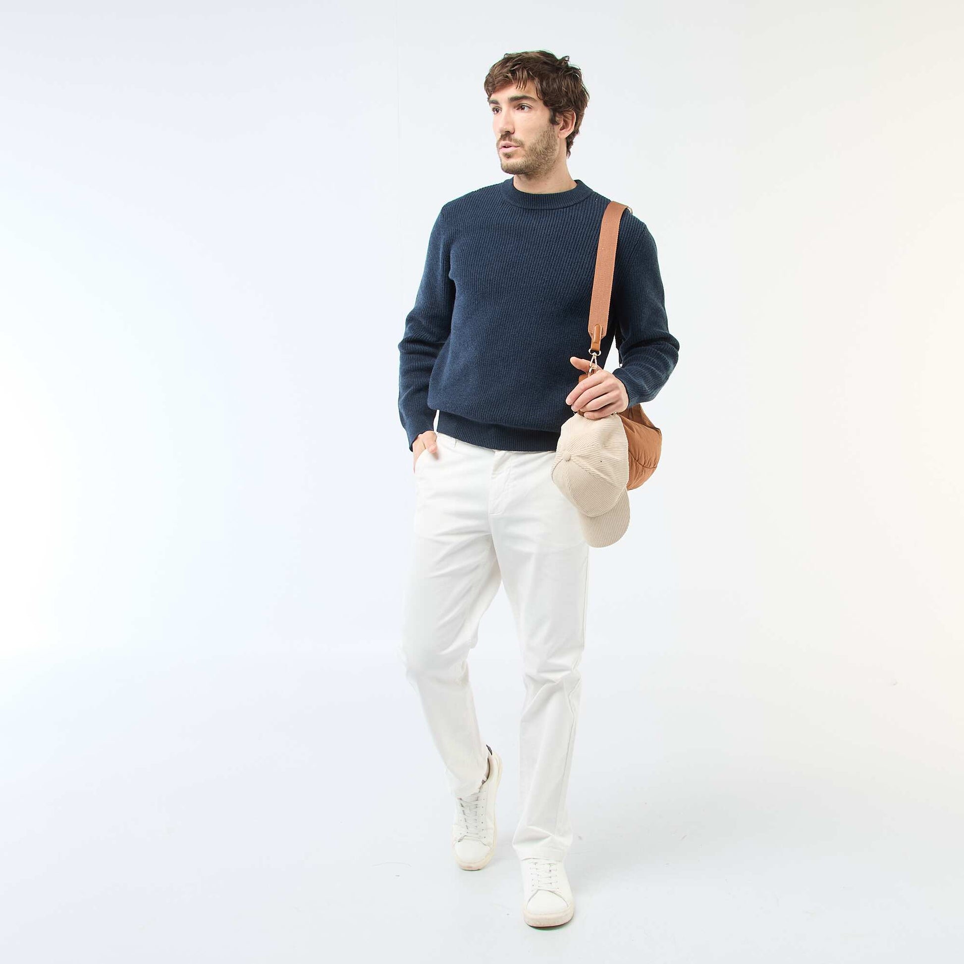 Pull chaud uni BLEU MARINE