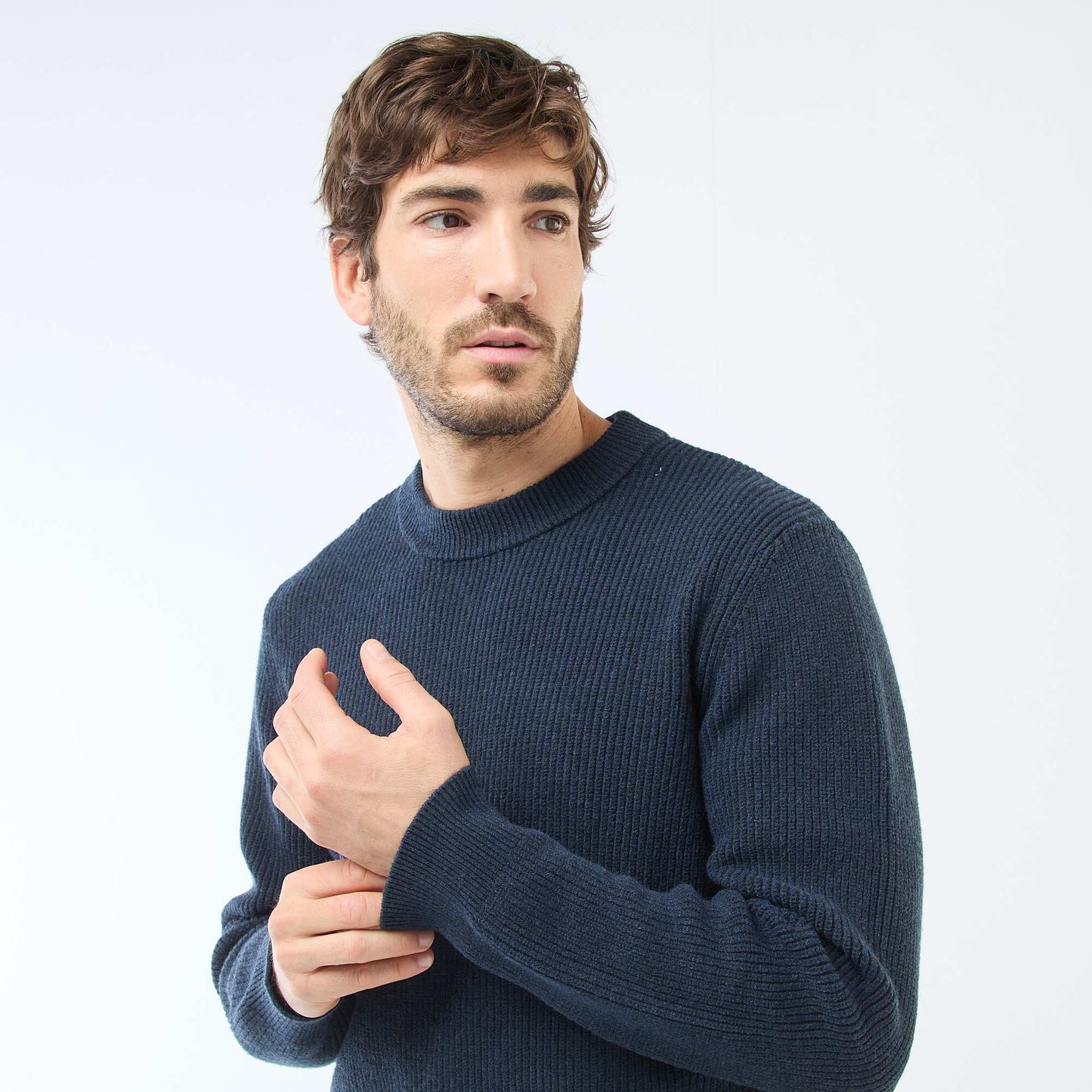 Pull chaud uni BLEU MARINE