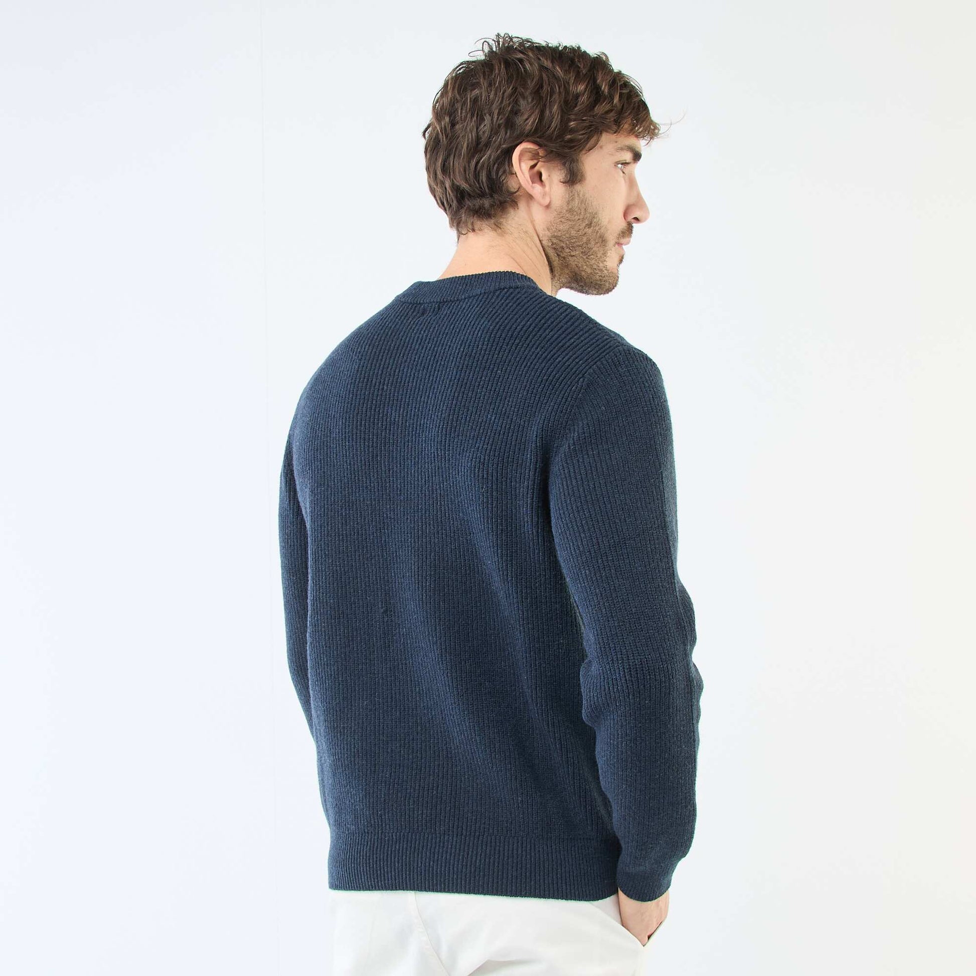 Pull chaud uni BLEU MARINE