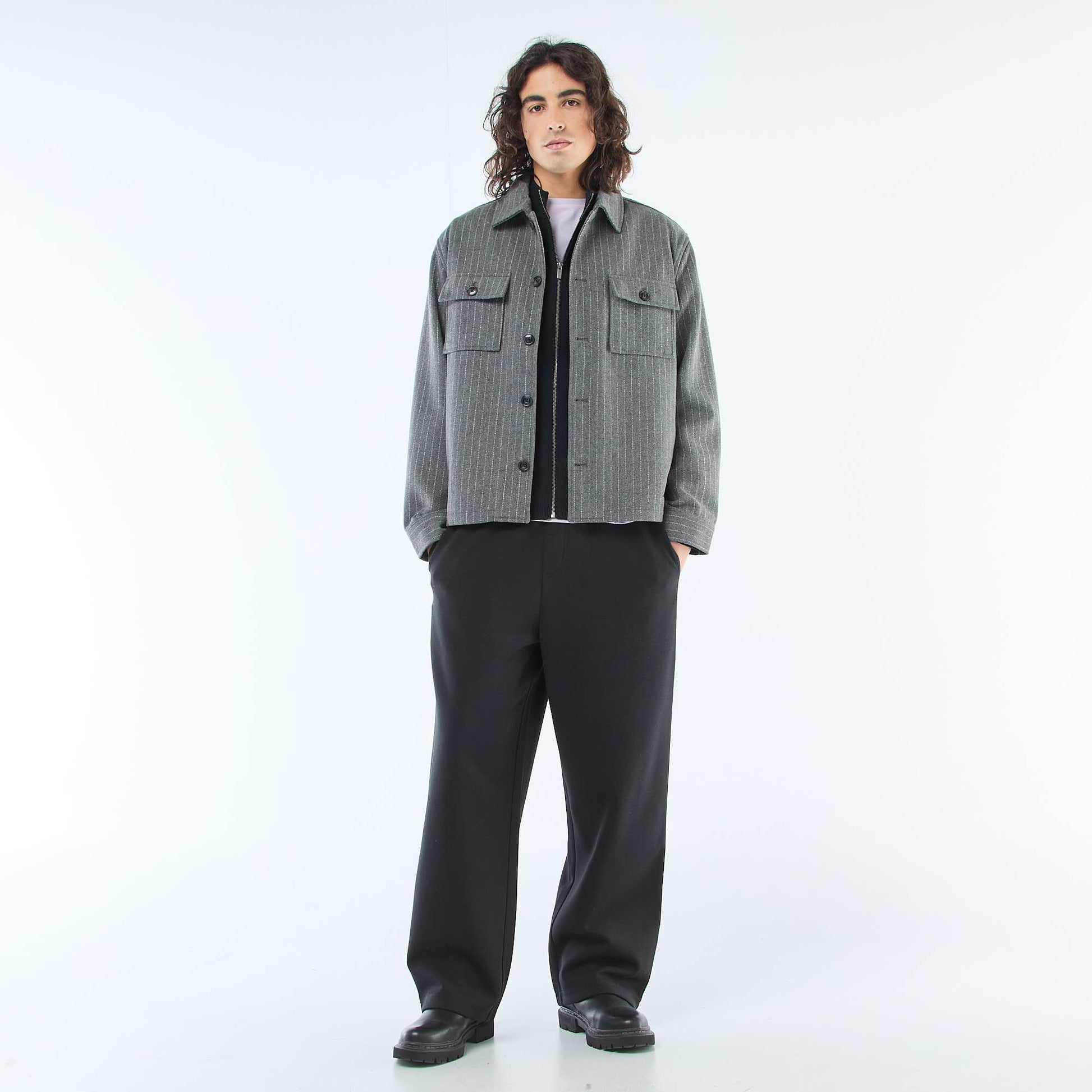 Gilet chaud zippé à col montant NOIR