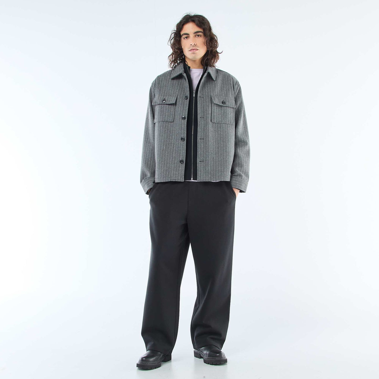 Gilet chaud zippé à col montant NOIR