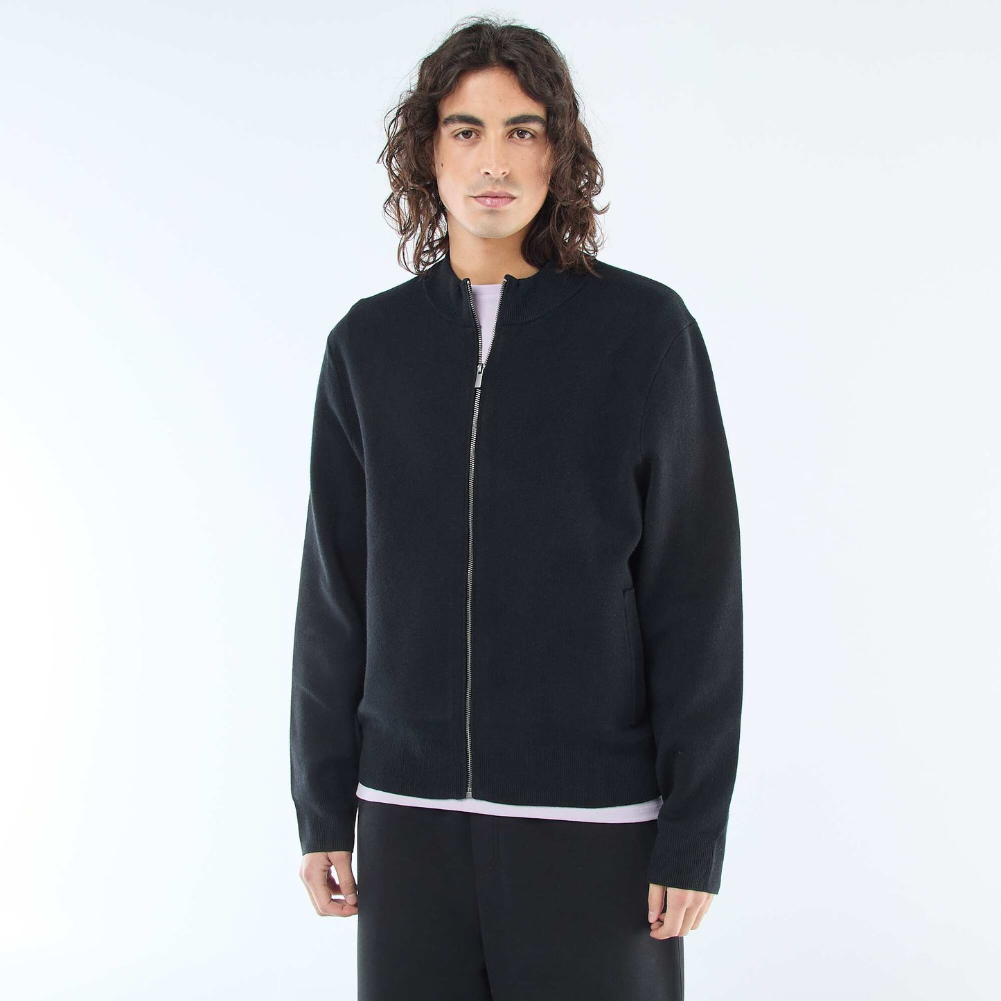 Gilet chaud zippé à col montant NOIR