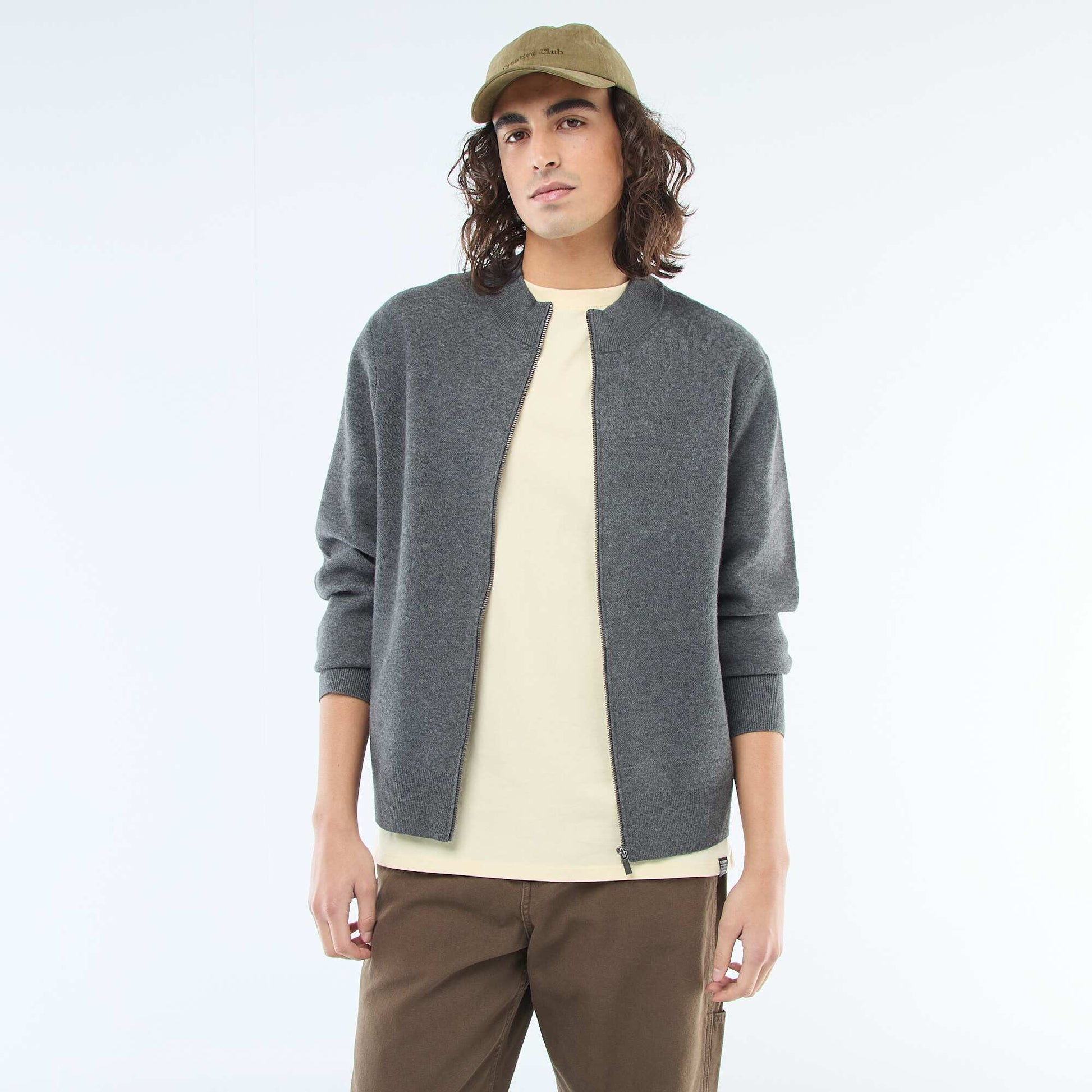 Gilet chaud zippé à col montant GRIS
