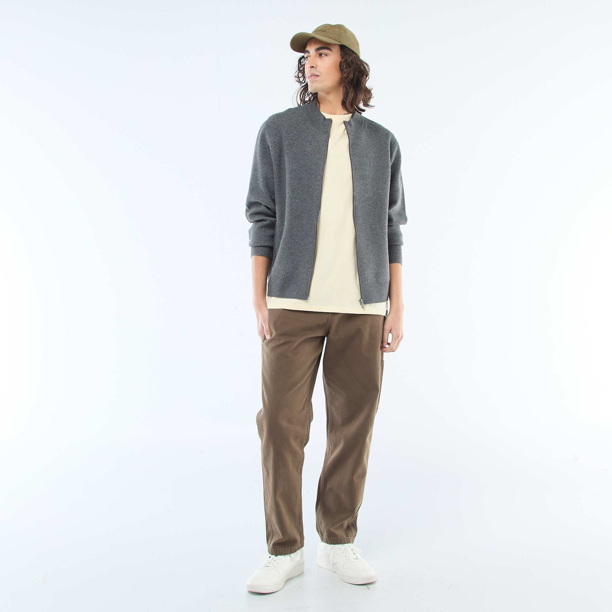 Gilet chaud zippé à col montant GRIS