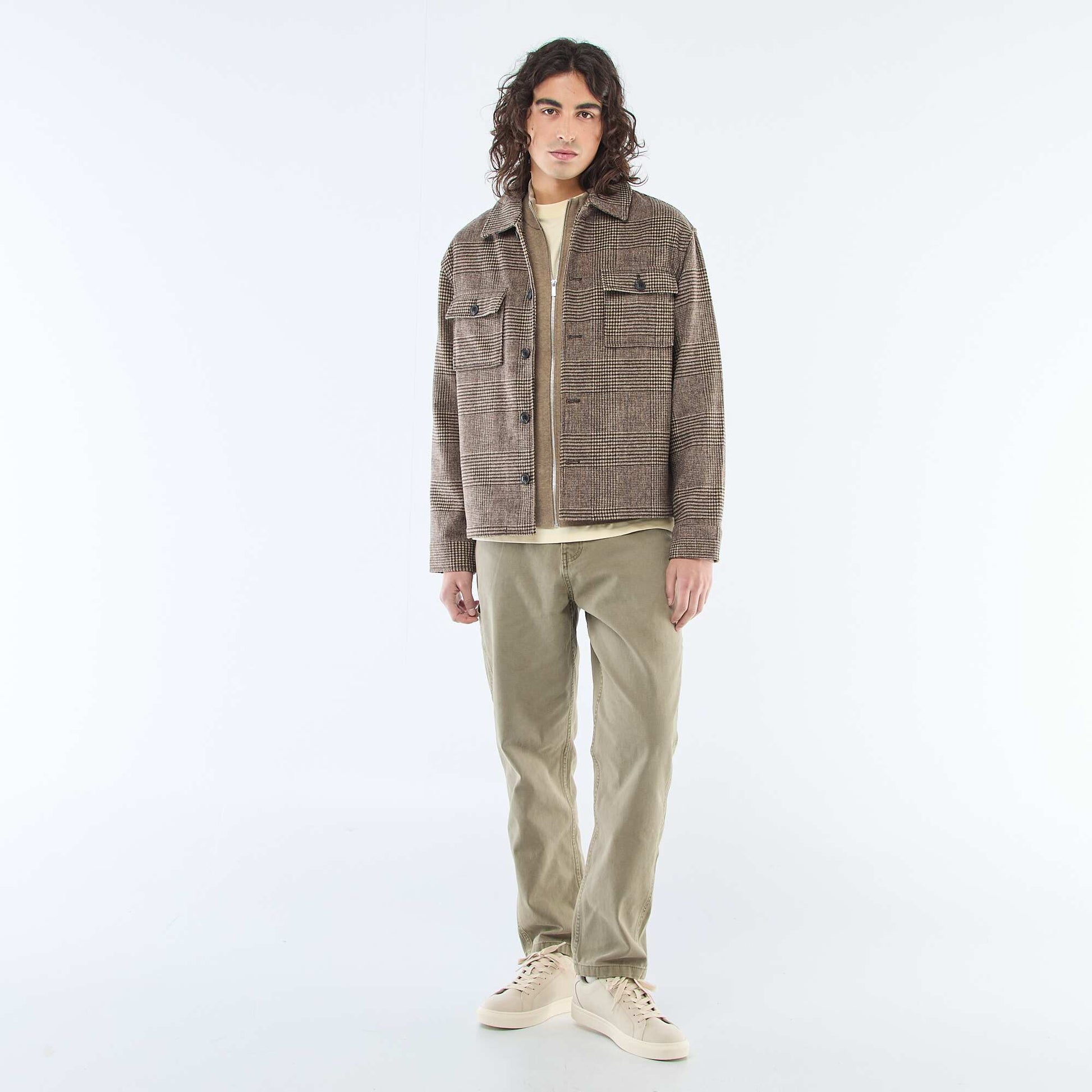 Gilet chaud zippé à col montant TAUPE