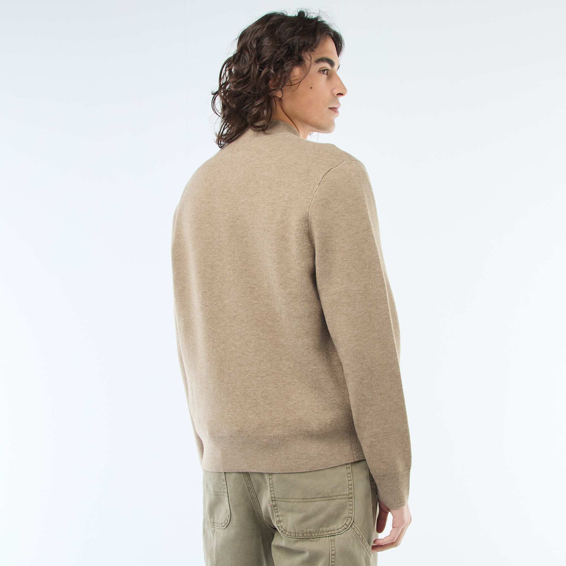 Gilet chaud zippé à col montant TAUPE