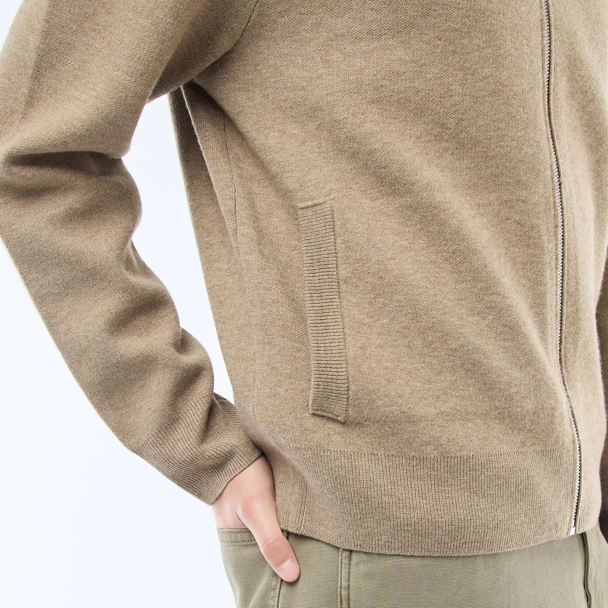Gilet chaud zippé à col montant TAUPE