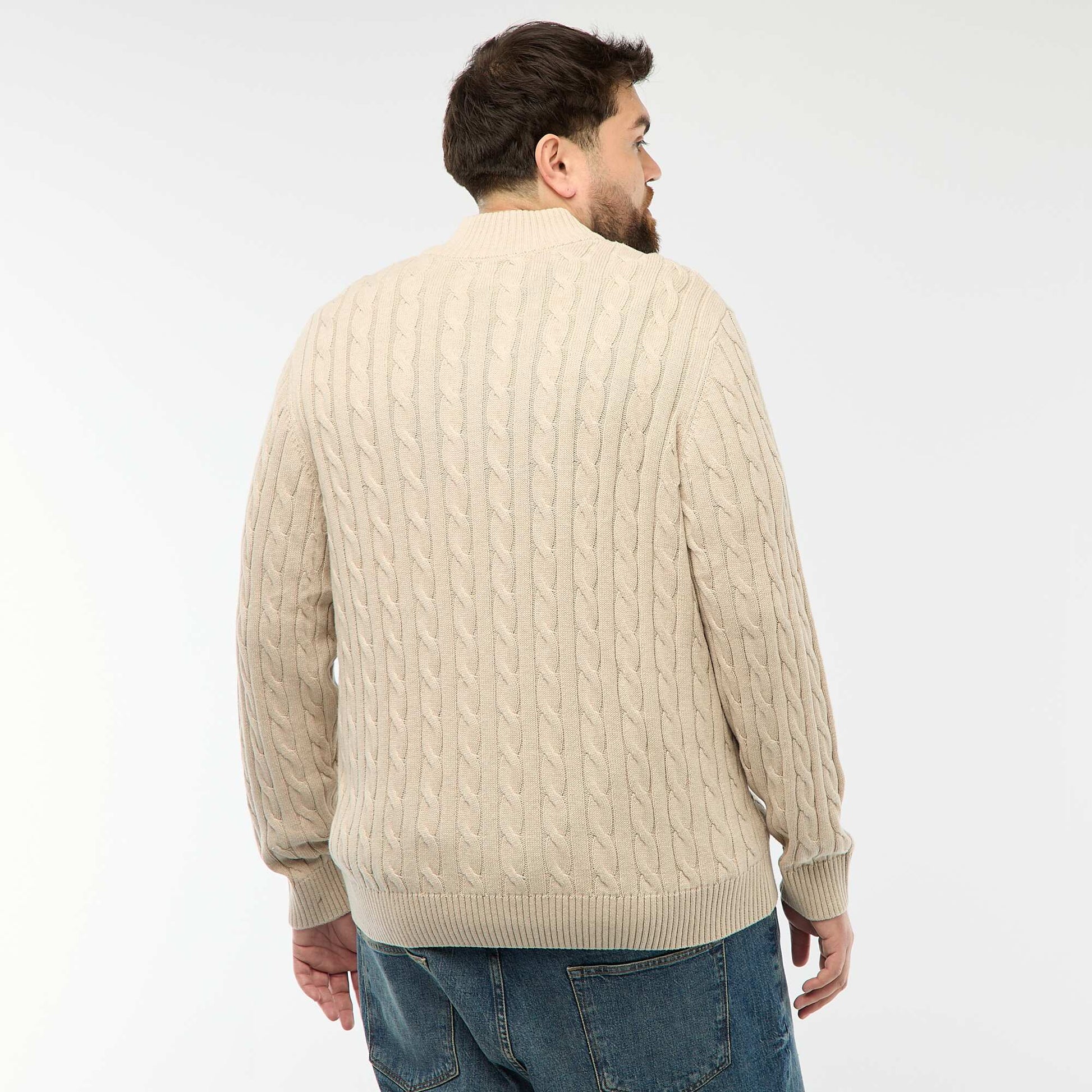 Pull camionneur zip torsadé BEIGE