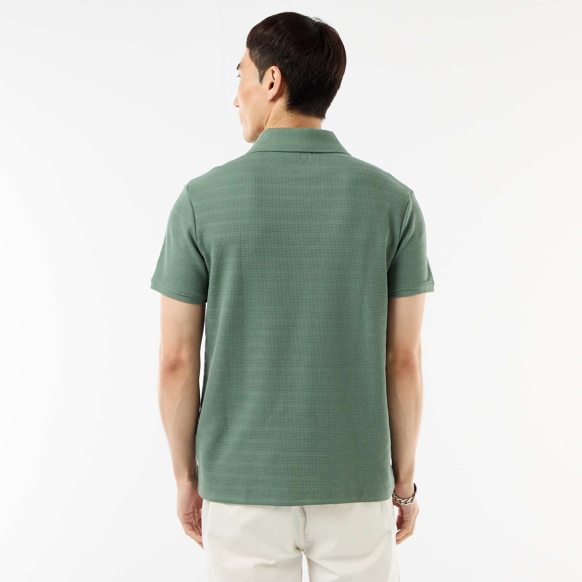 Polo en piqué de coton à manches courtes VERT