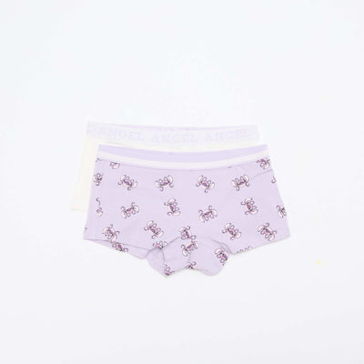 Lot de 2 shortys 'Stitch' VIOLET