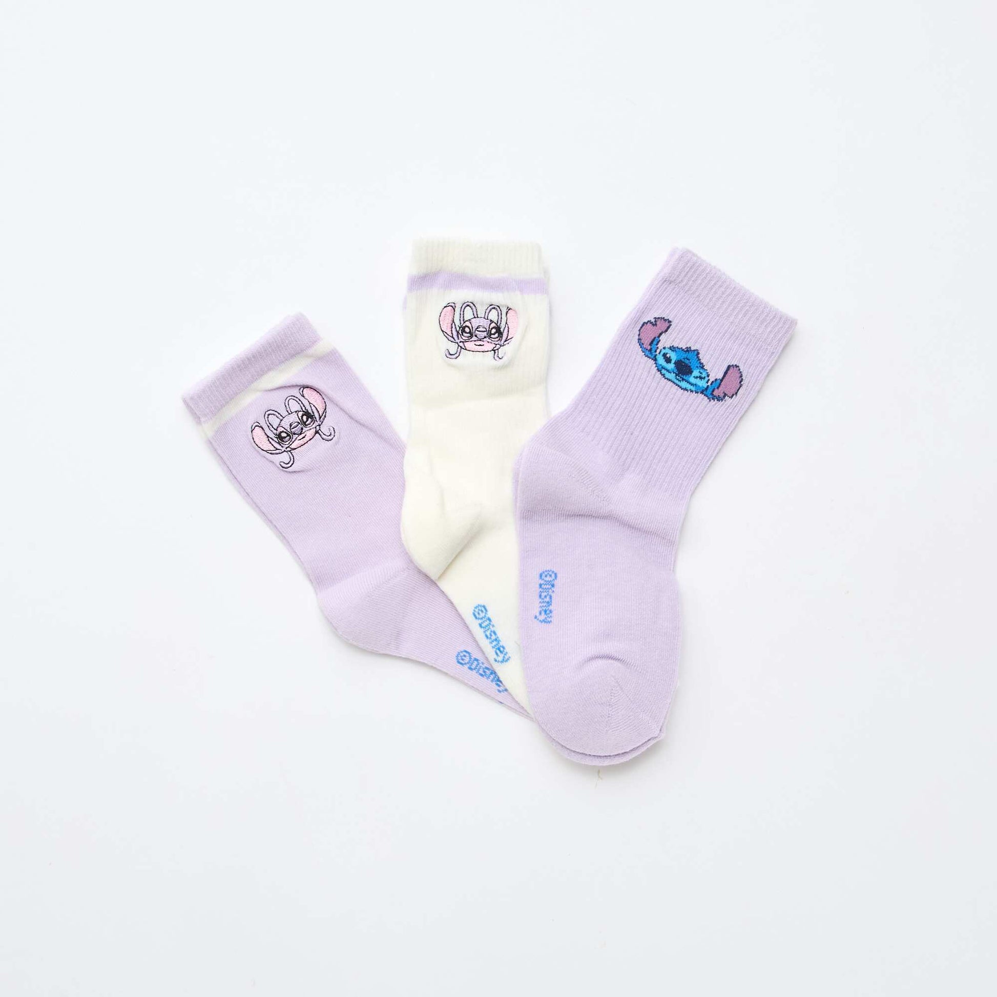 Lot de 3 paires de chaussettes 'Stitch' ROSE