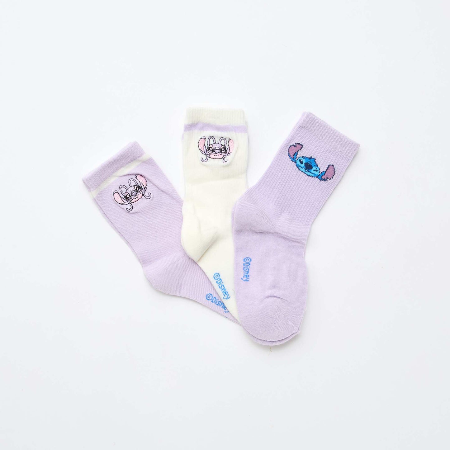 Lot de 3 paires de chaussettes 'Stitch' ROSE