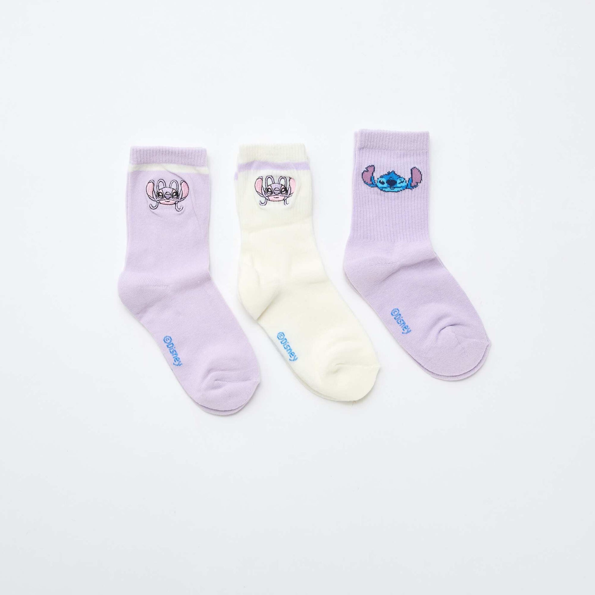 Lot de 3 paires de chaussettes 'Stitch' ROSE