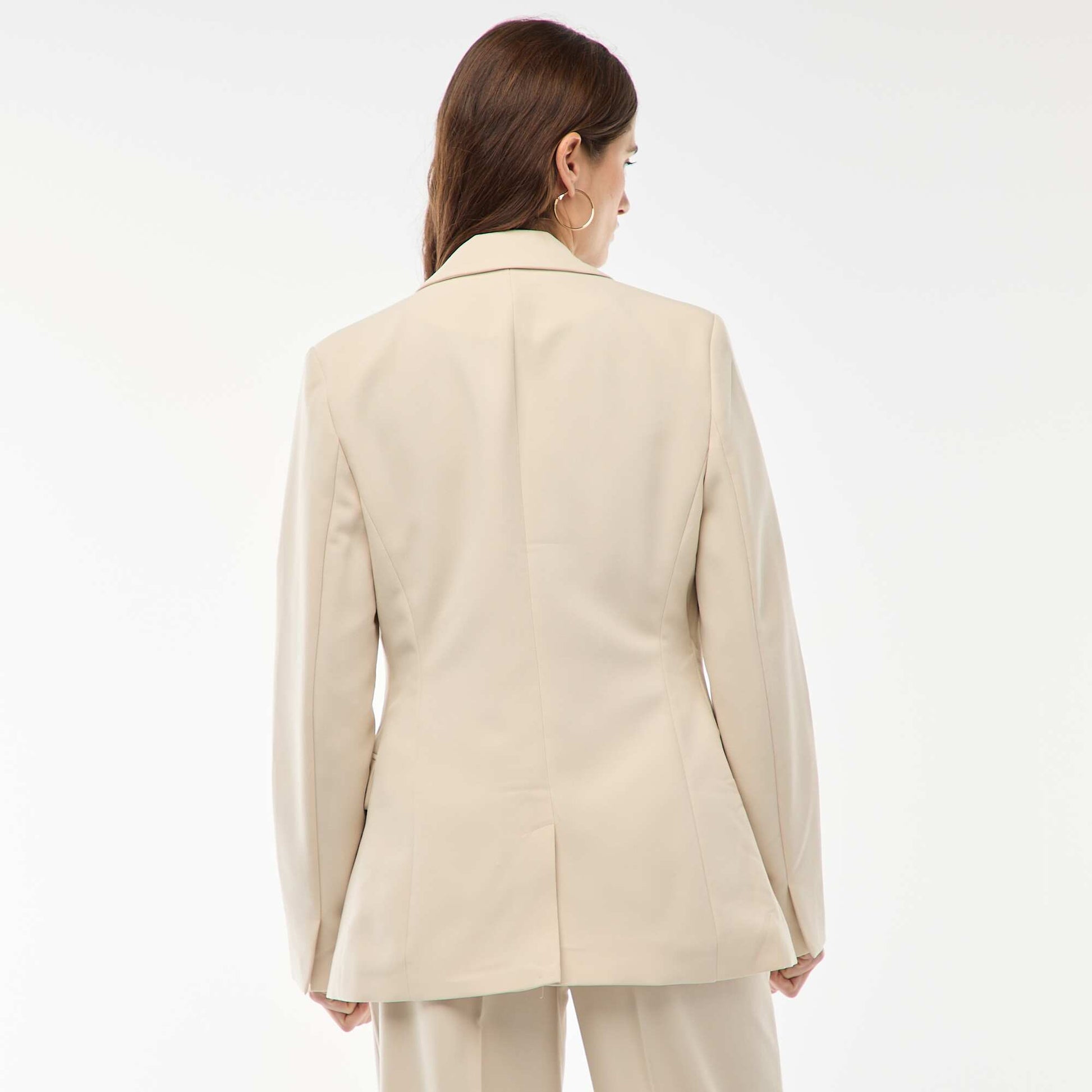 Veste blazer unie à la coupe cintrée BEIGE