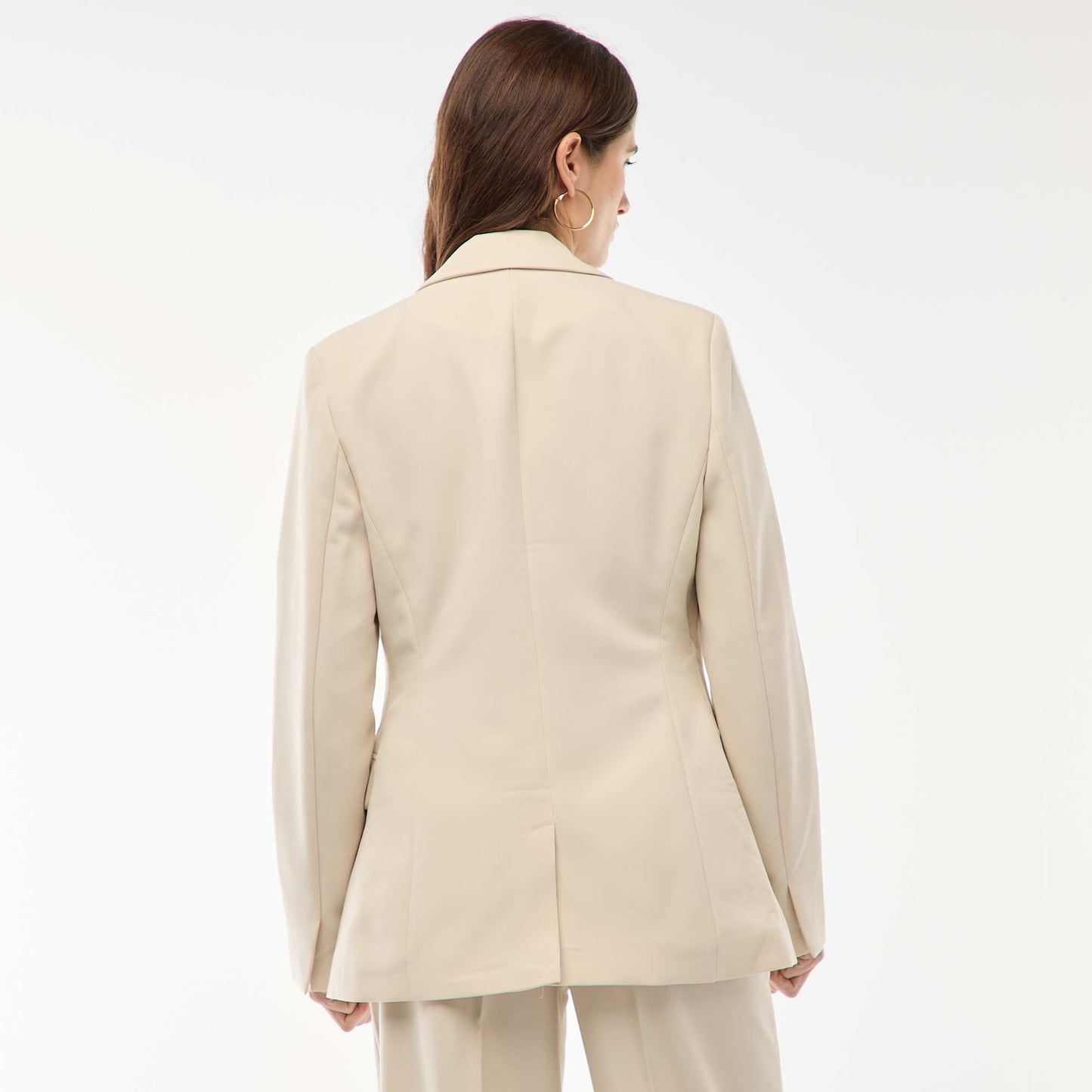 Veste blazer unie à la coupe cintrée BEIGE