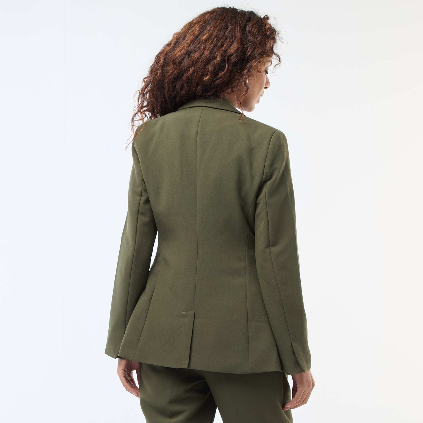 Veste blazer unie à la coupe cintrée KAKI