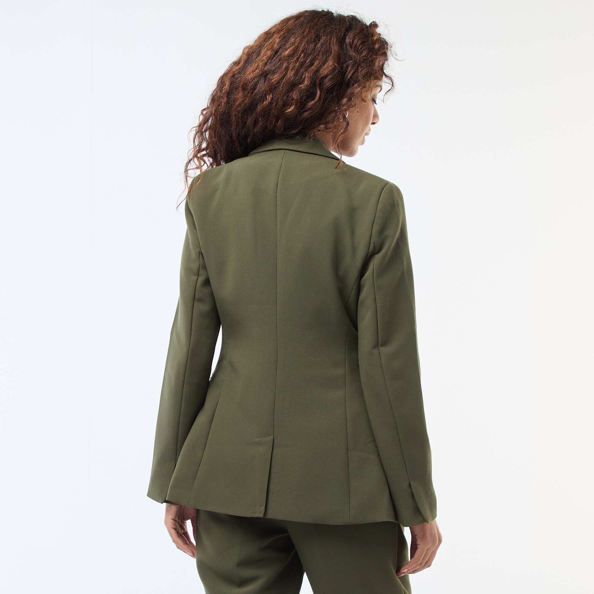 Veste blazer unie à la coupe cintrée KAKI