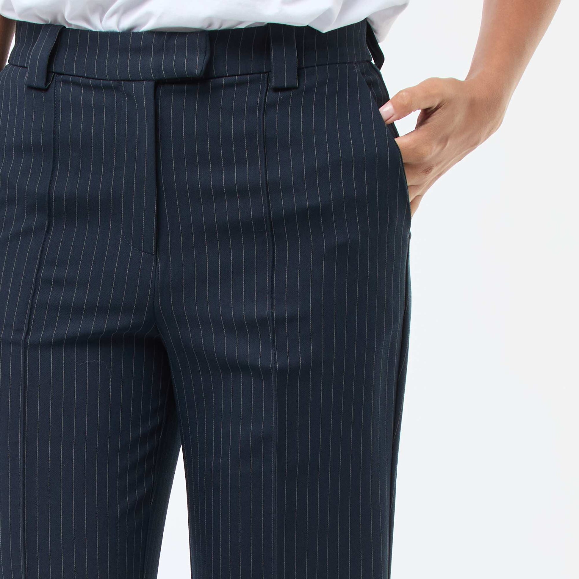 Pantalon évasé uni BLEU