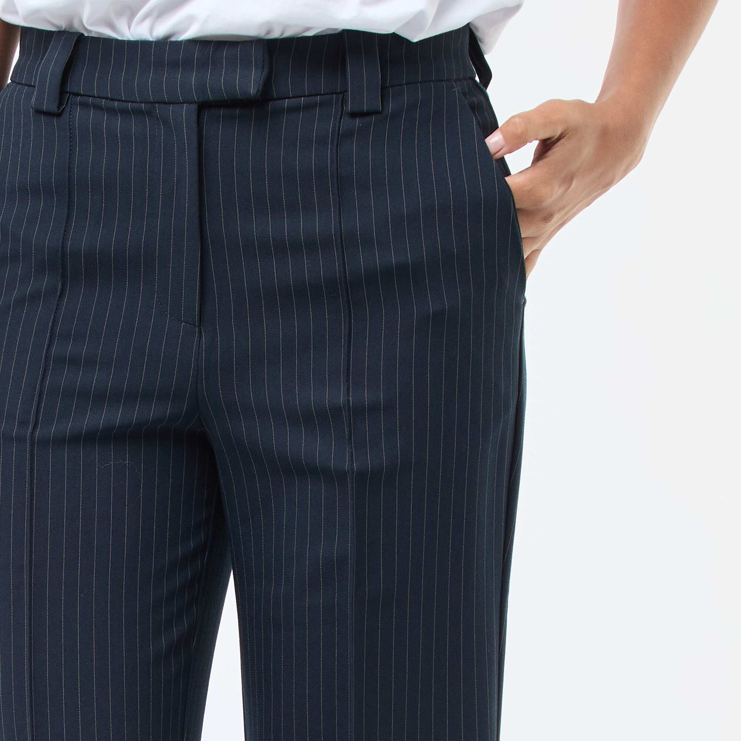 Pantalon évasé uni BLEU