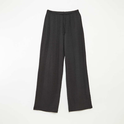 Pantalon large en maille crêpe NOIR