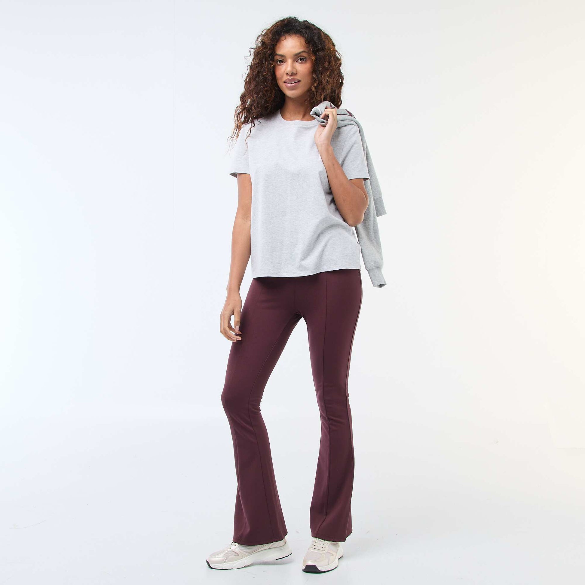 Pantalon flare maille ultra-stretch VIOLET