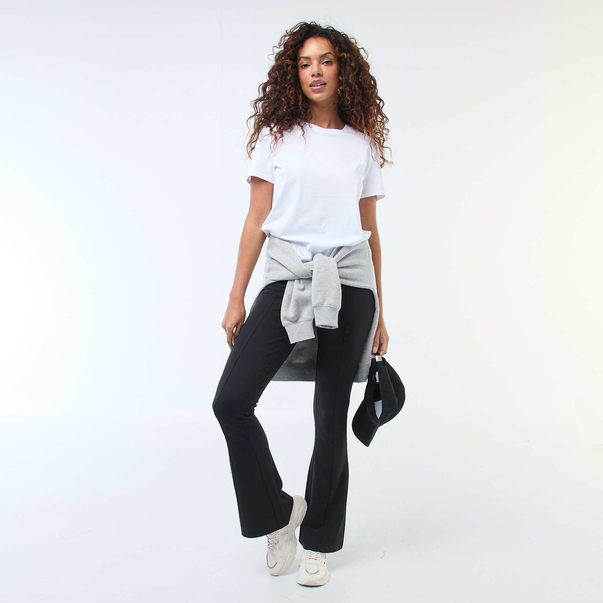Pantalon flare maille ultra-stretch NOIR
