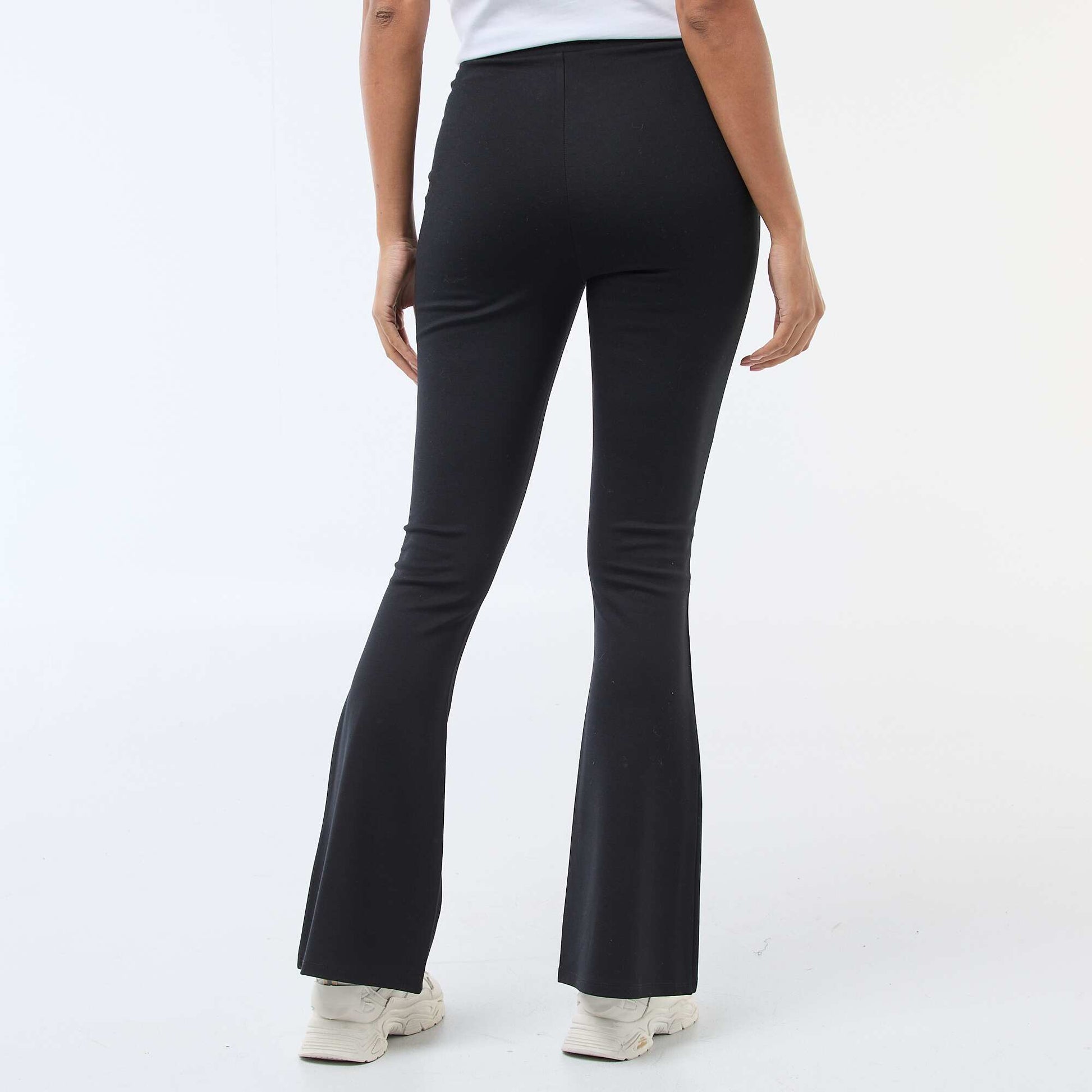 Pantalon flare maille ultra-stretch NOIR