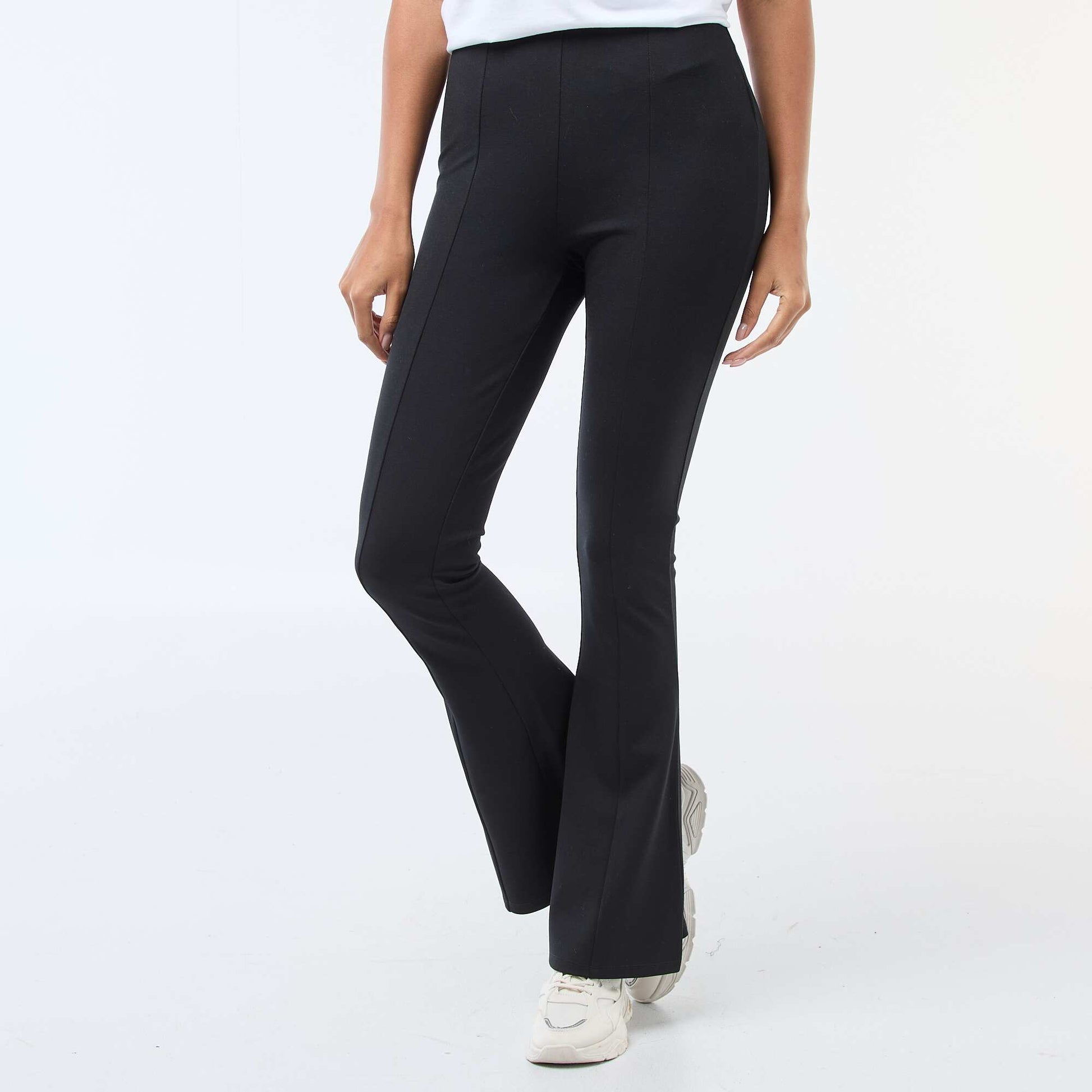 Pantalon flare maille ultra-stretch NOIR