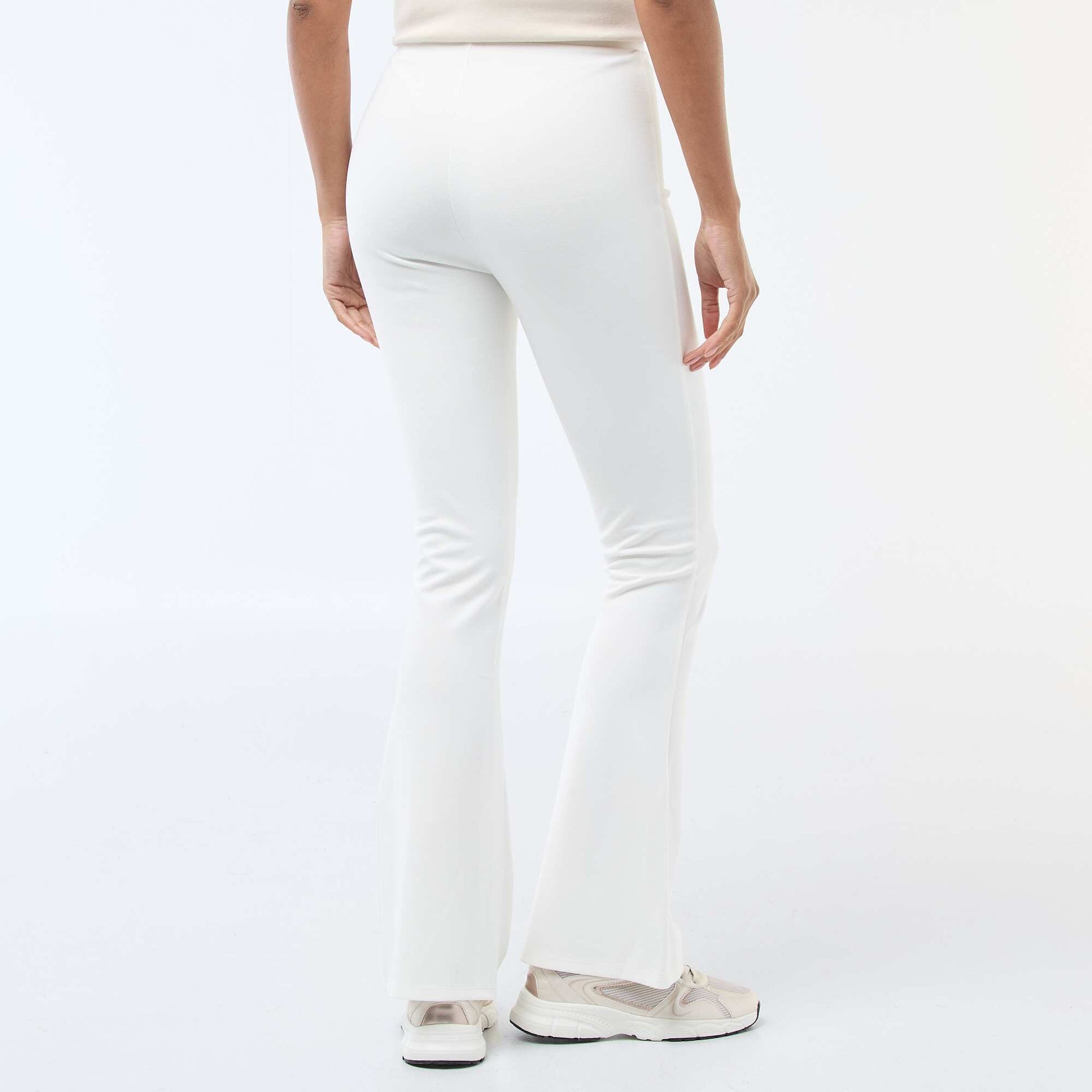 Pantalon flare maille ultra-stretch BLANC