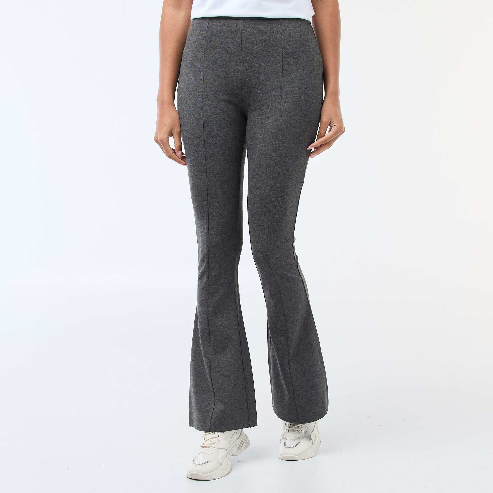 Pantalon flare maille ultra-stretch GRIS