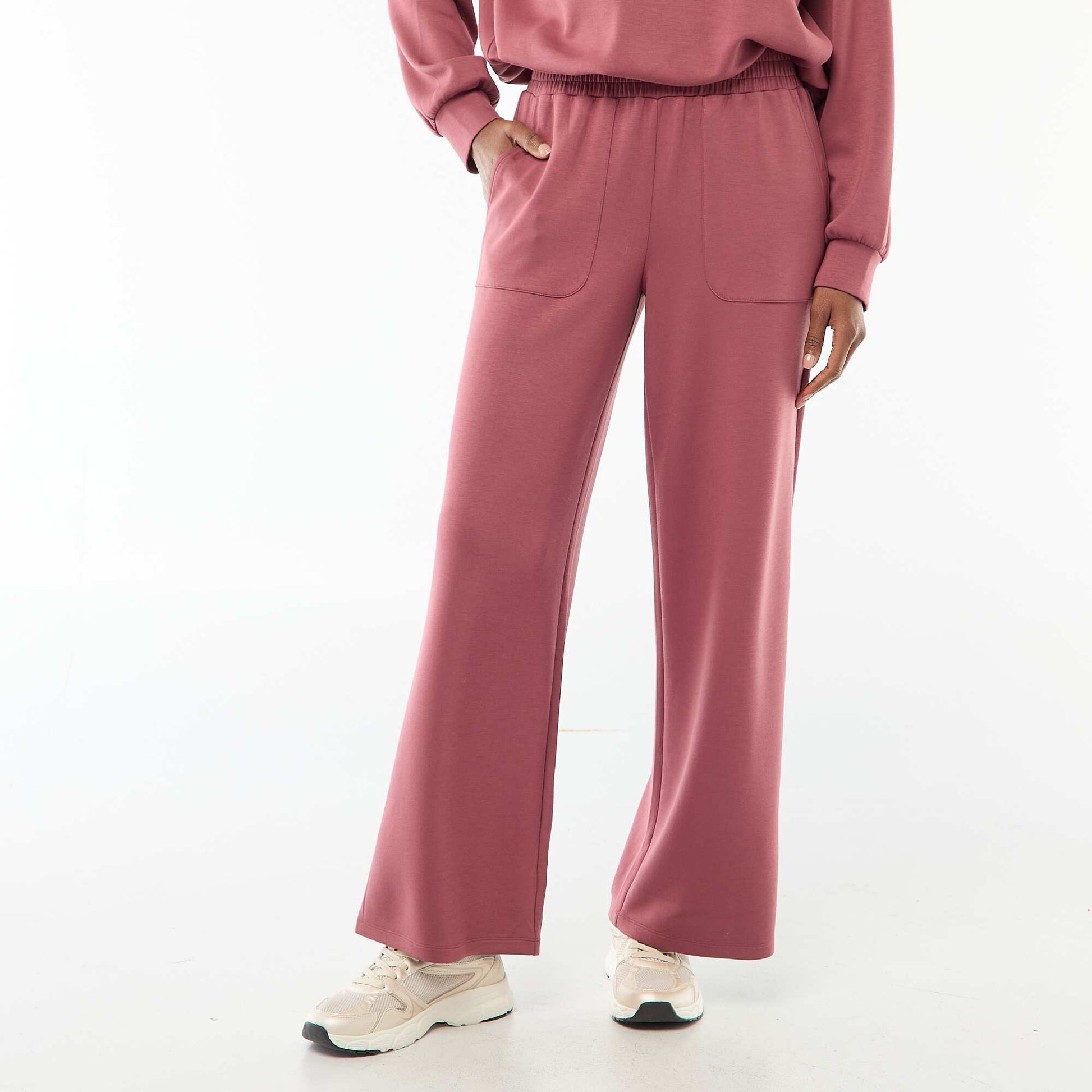 Pantalon jogging large maille douce BORDEAUX