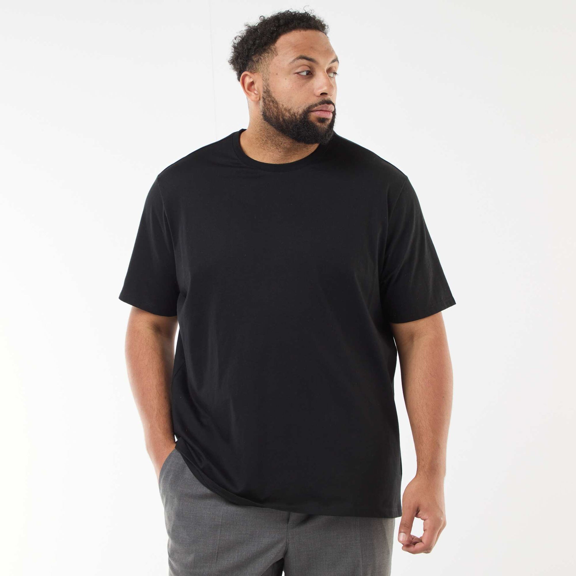 T-shirt en coton au toucher doux NOIR