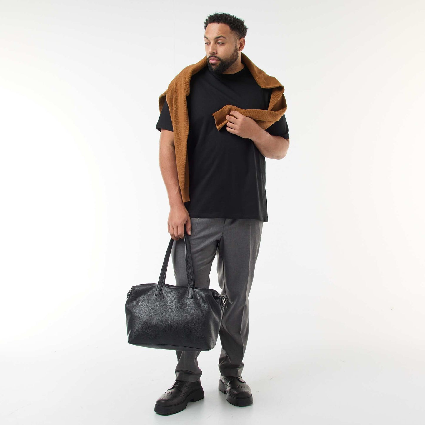 T-shirt en coton au toucher doux NOIR