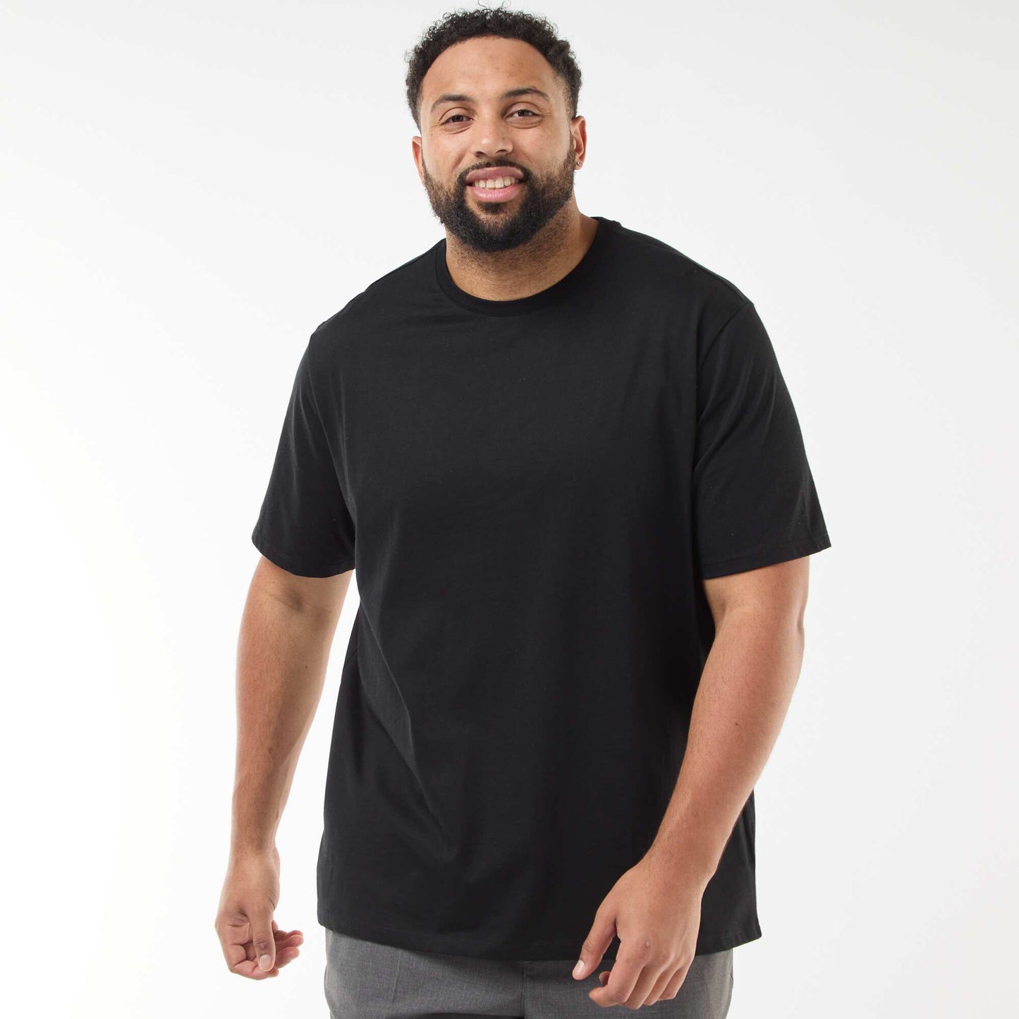 T-shirt en coton au toucher doux NOIR
