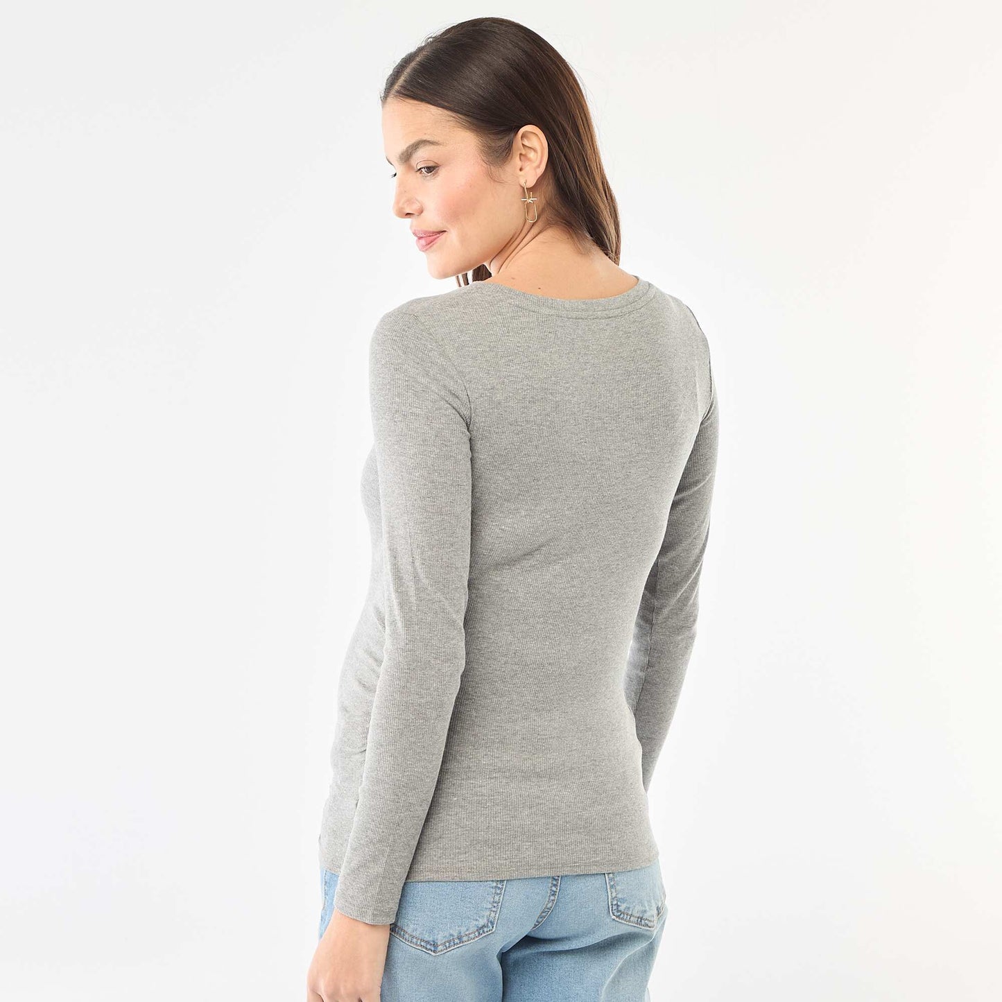 Tee-shirt de maternité côtelé GRIS