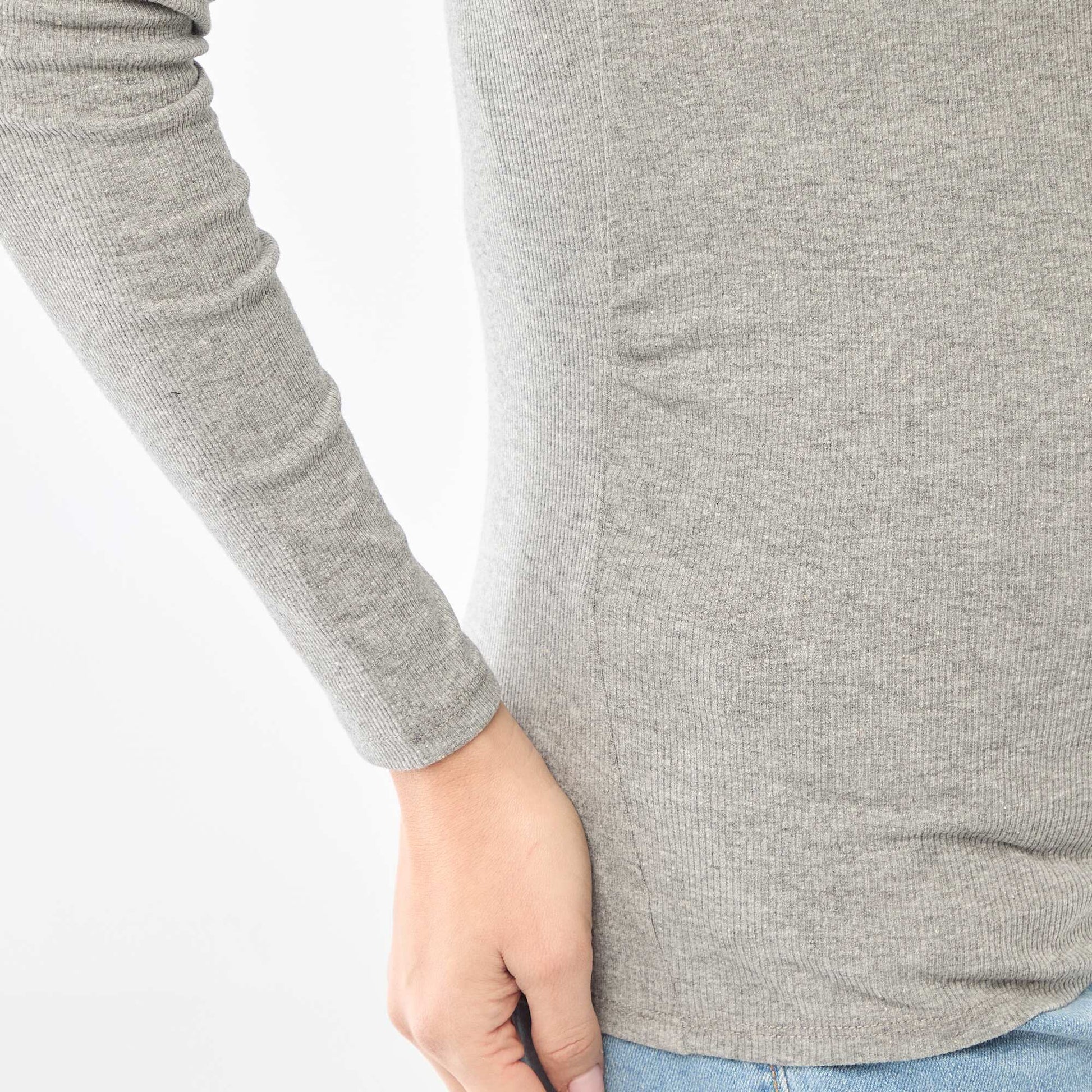 Tee-shirt de maternité côtelé GRIS