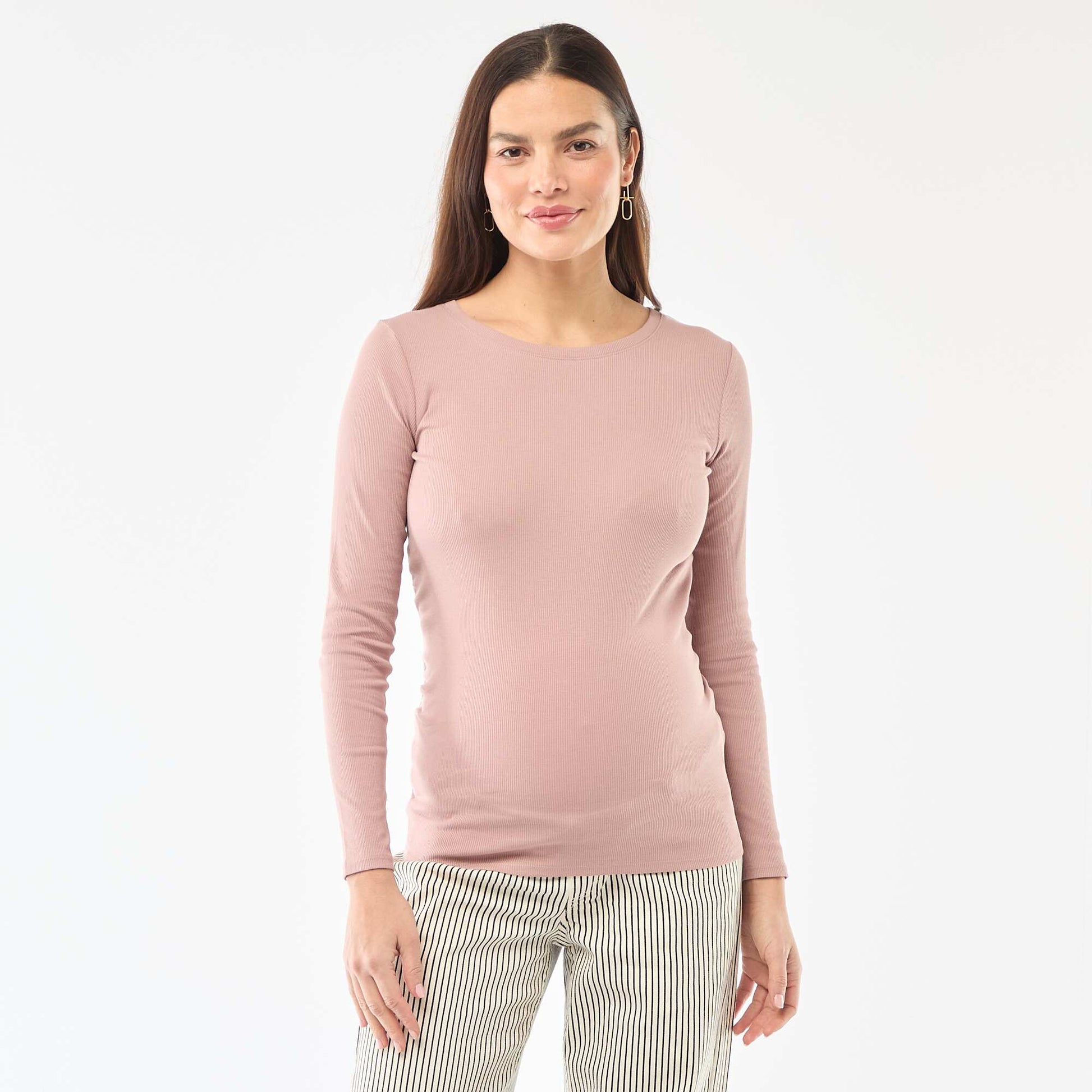 Tee-shirt de maternité côtelé ROSE