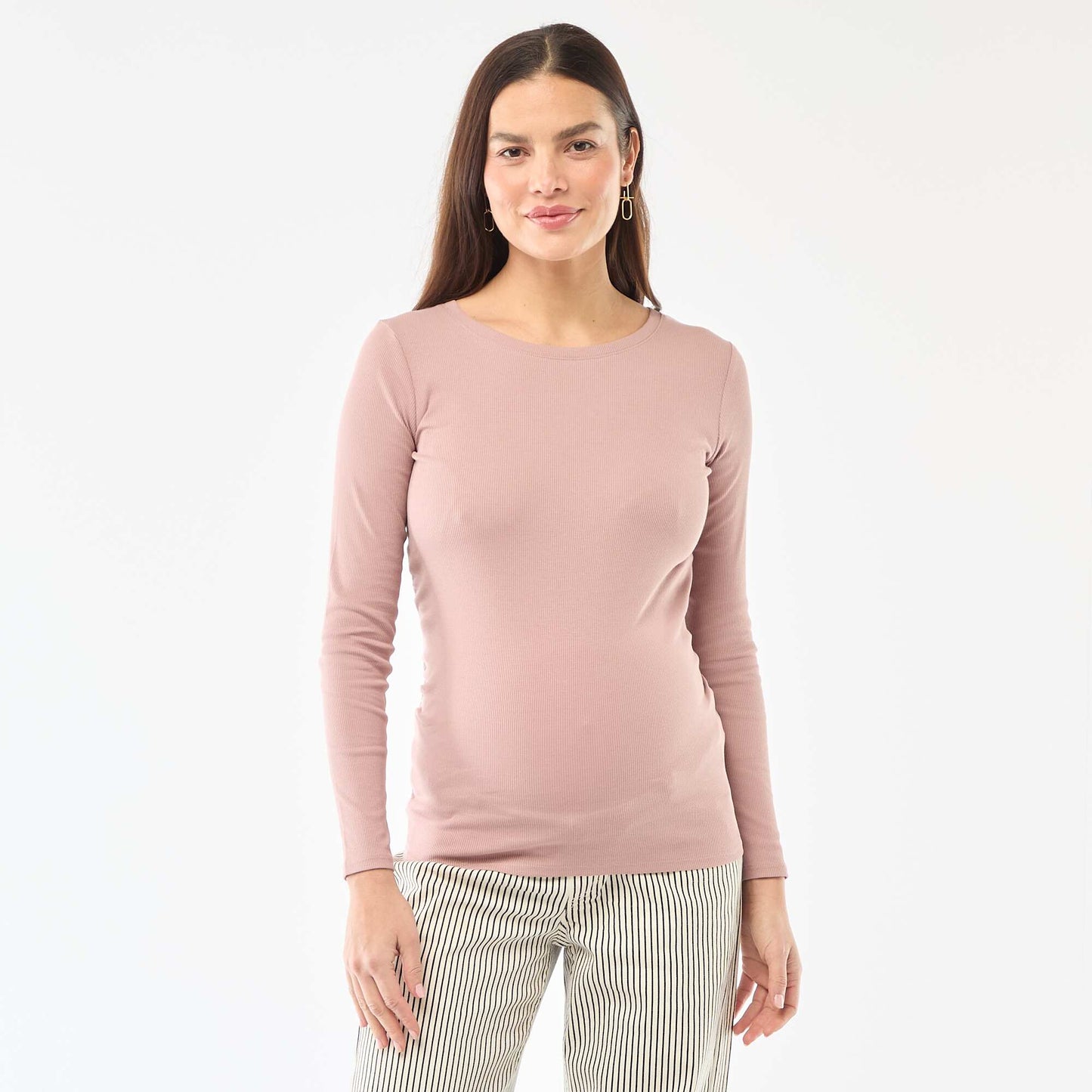 Tee-shirt de maternité côtelé ROSE